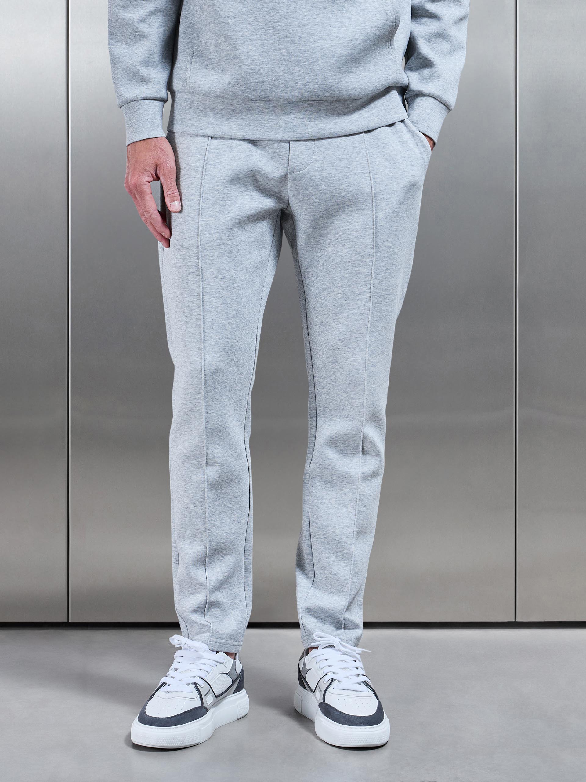 Interlock Jersey Tapered Jogger in Marl Grey