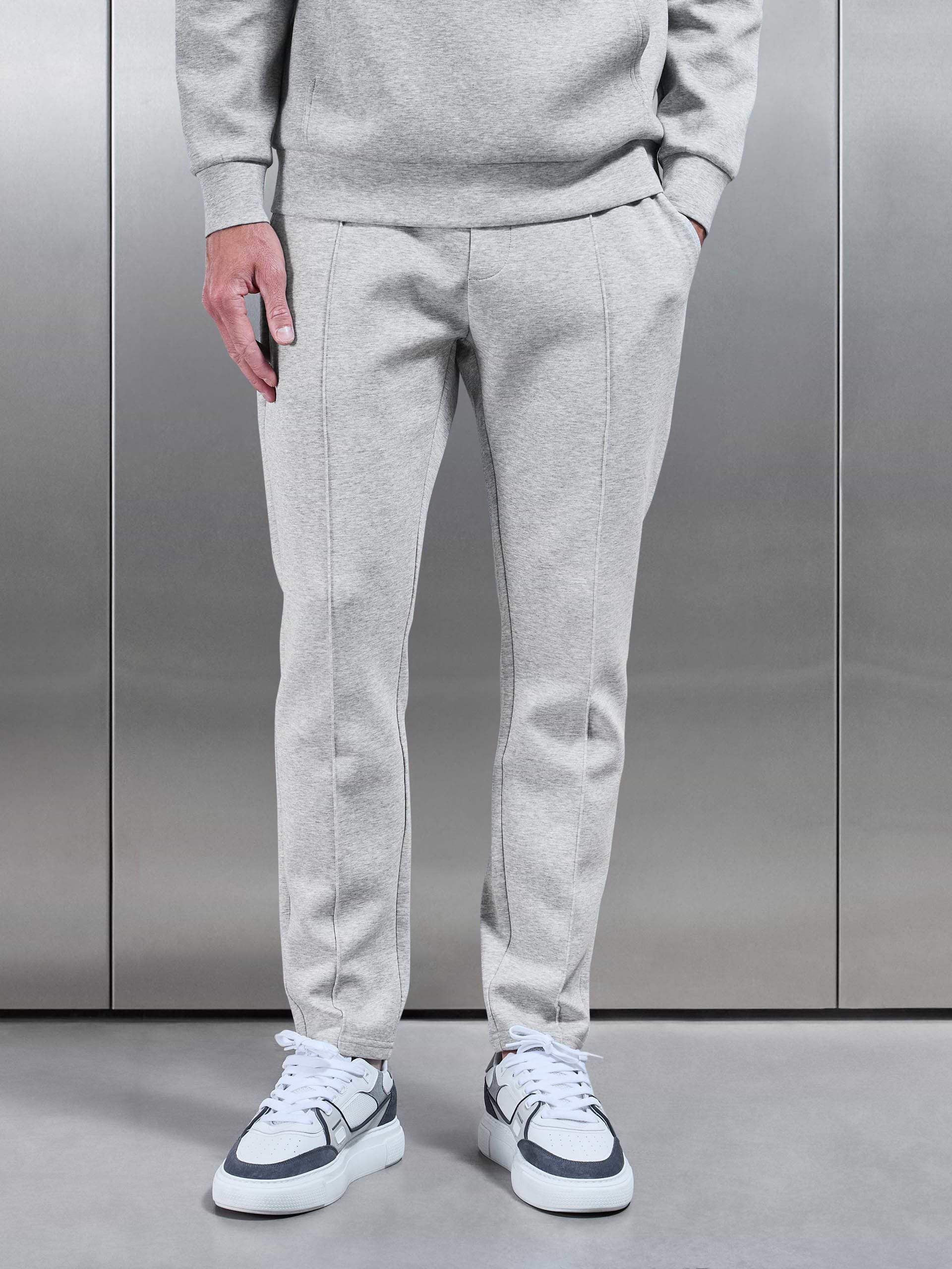 Interlock Jersey Tapered Jogger in Marl Grey