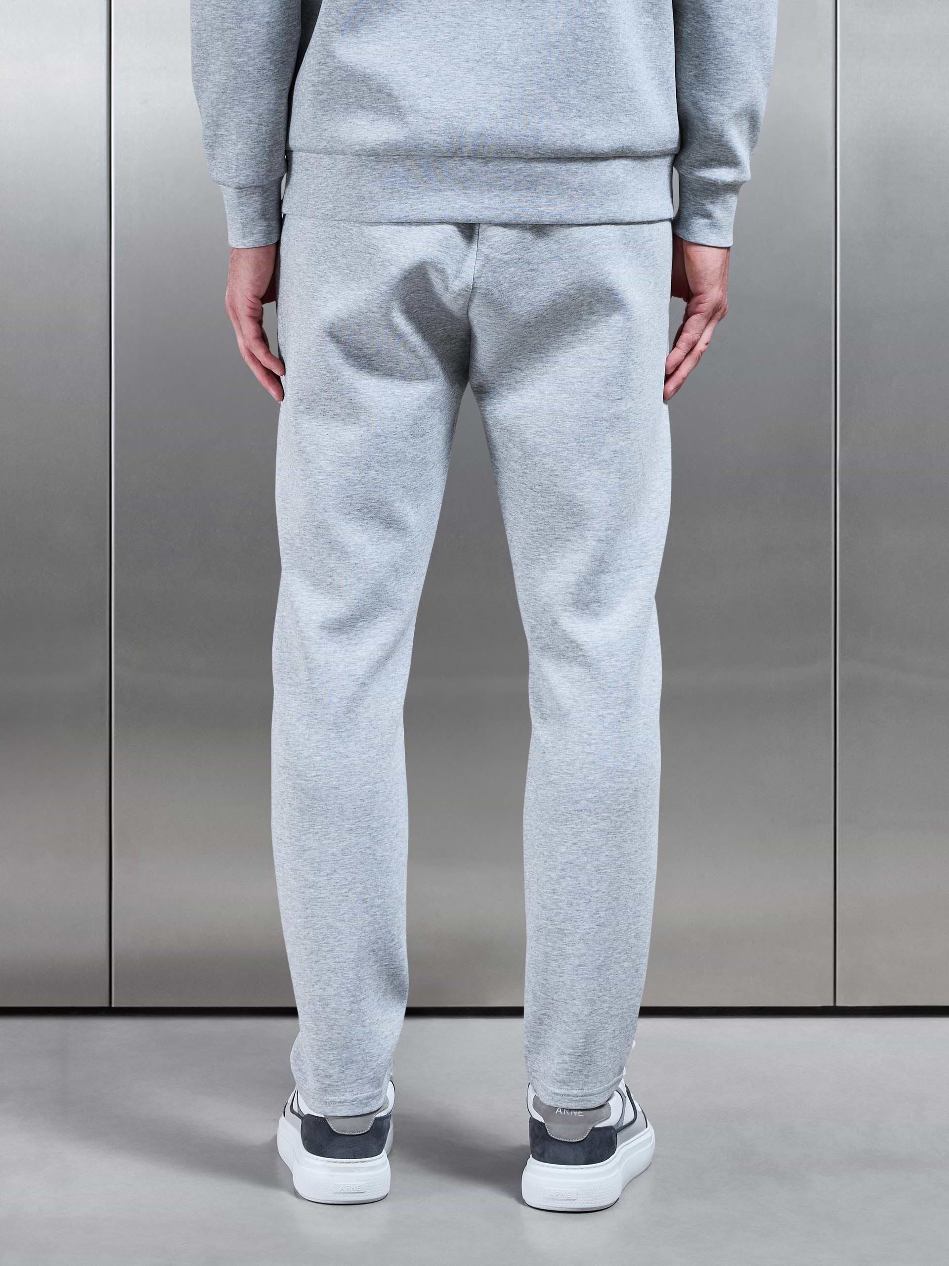 Interlock Jersey Tapered Jogger in Marl Grey