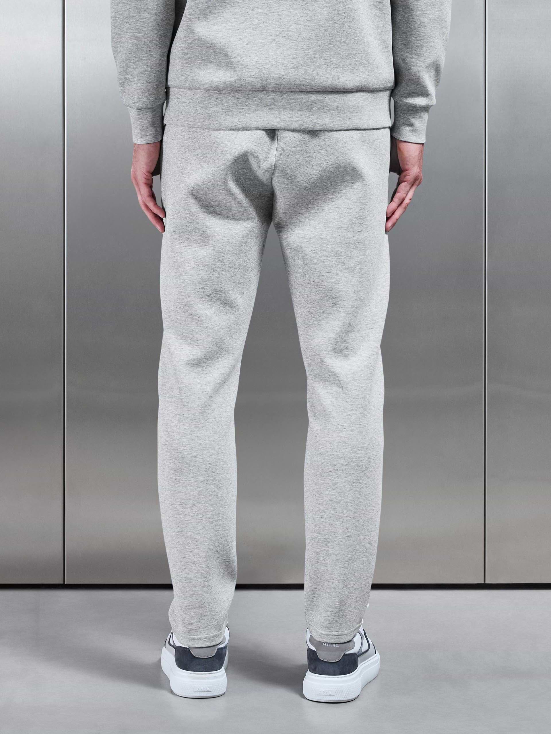 Interlock Jersey Tapered Jogger in Marl Grey