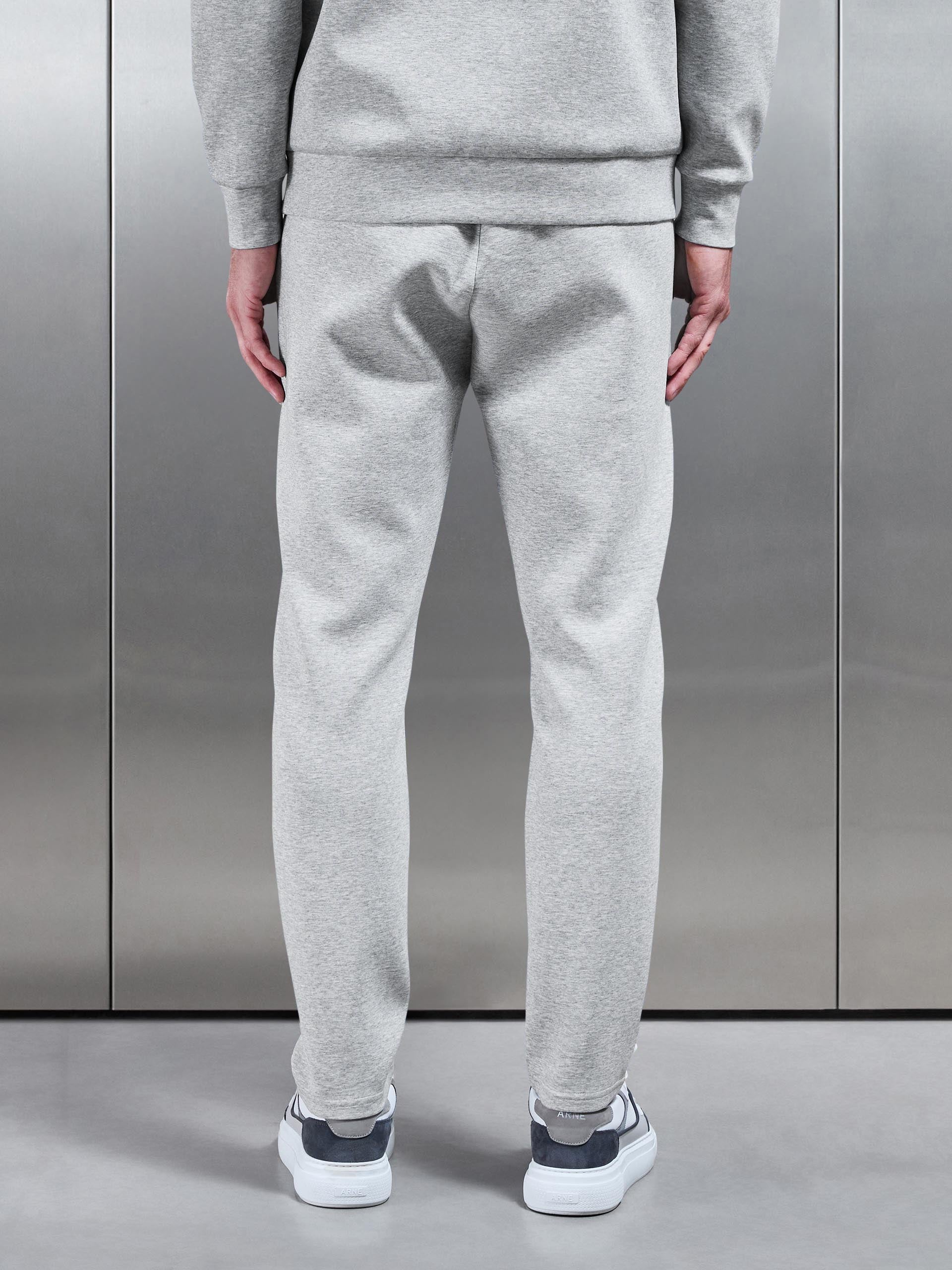Interlock Jersey Tapered Jogger in Marl Grey