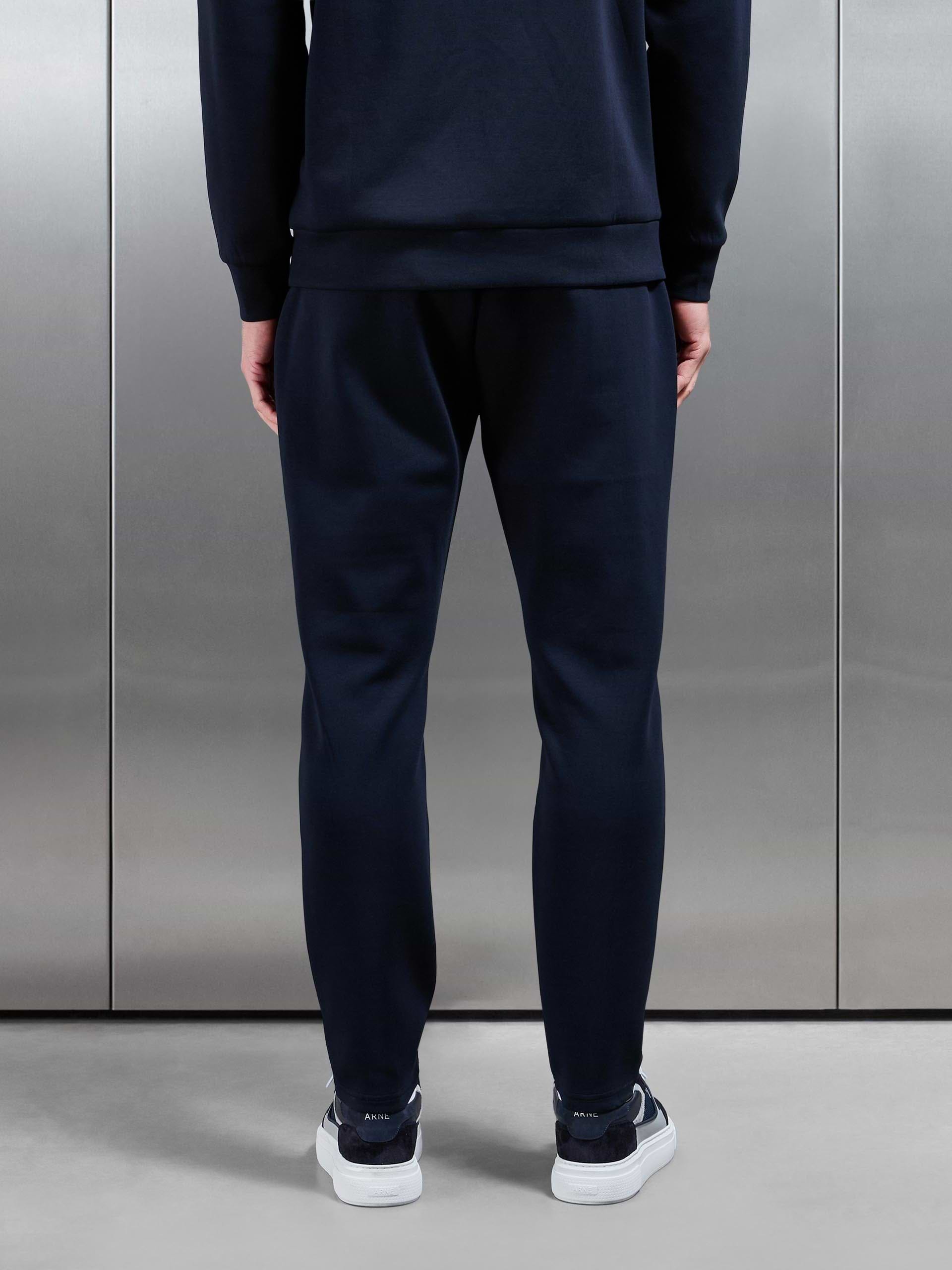 Interlock Jersey Tapered Jogger in Navy