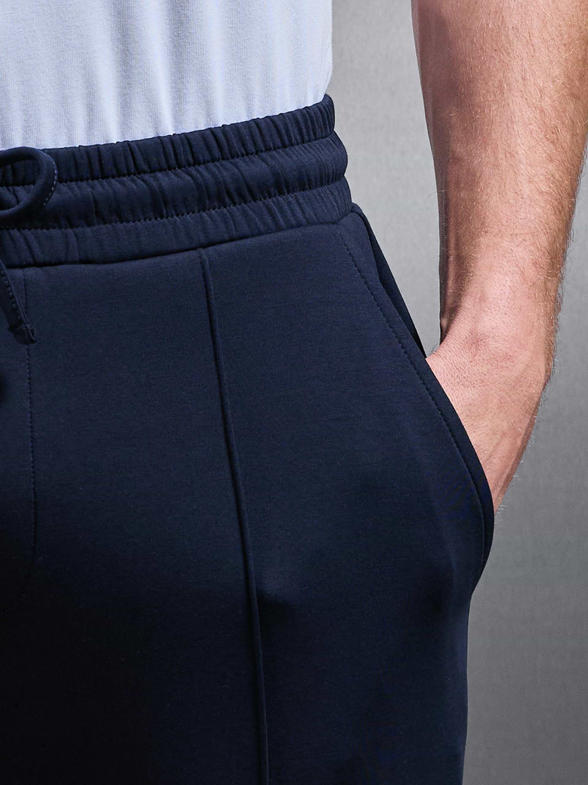 Interlock Jersey Tapered Jogger in Navy