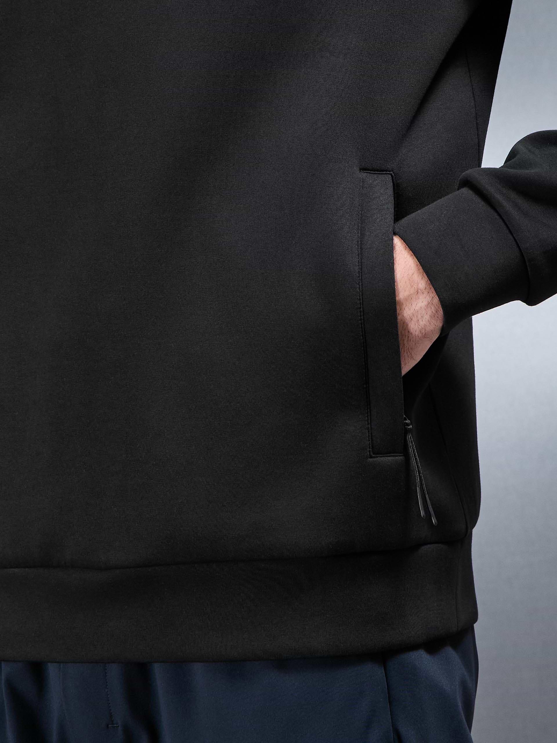 Interlock Jersey Technical Half Zip in Black