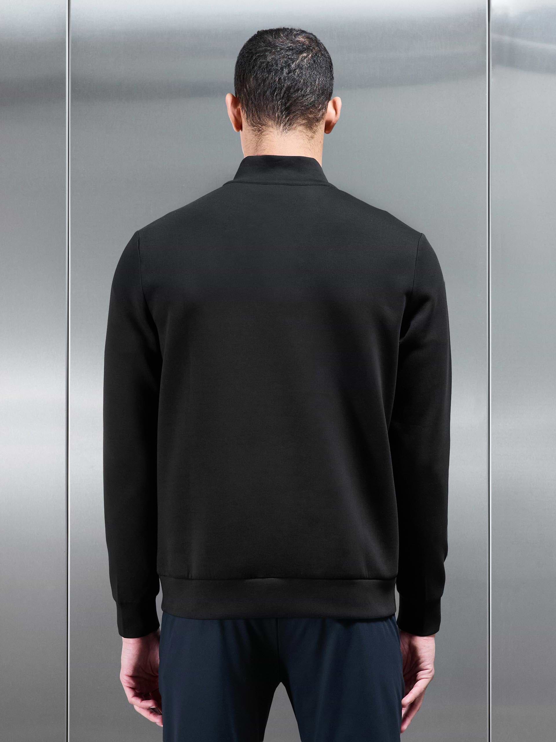 Interlock Jersey Technical Half Zip in Black