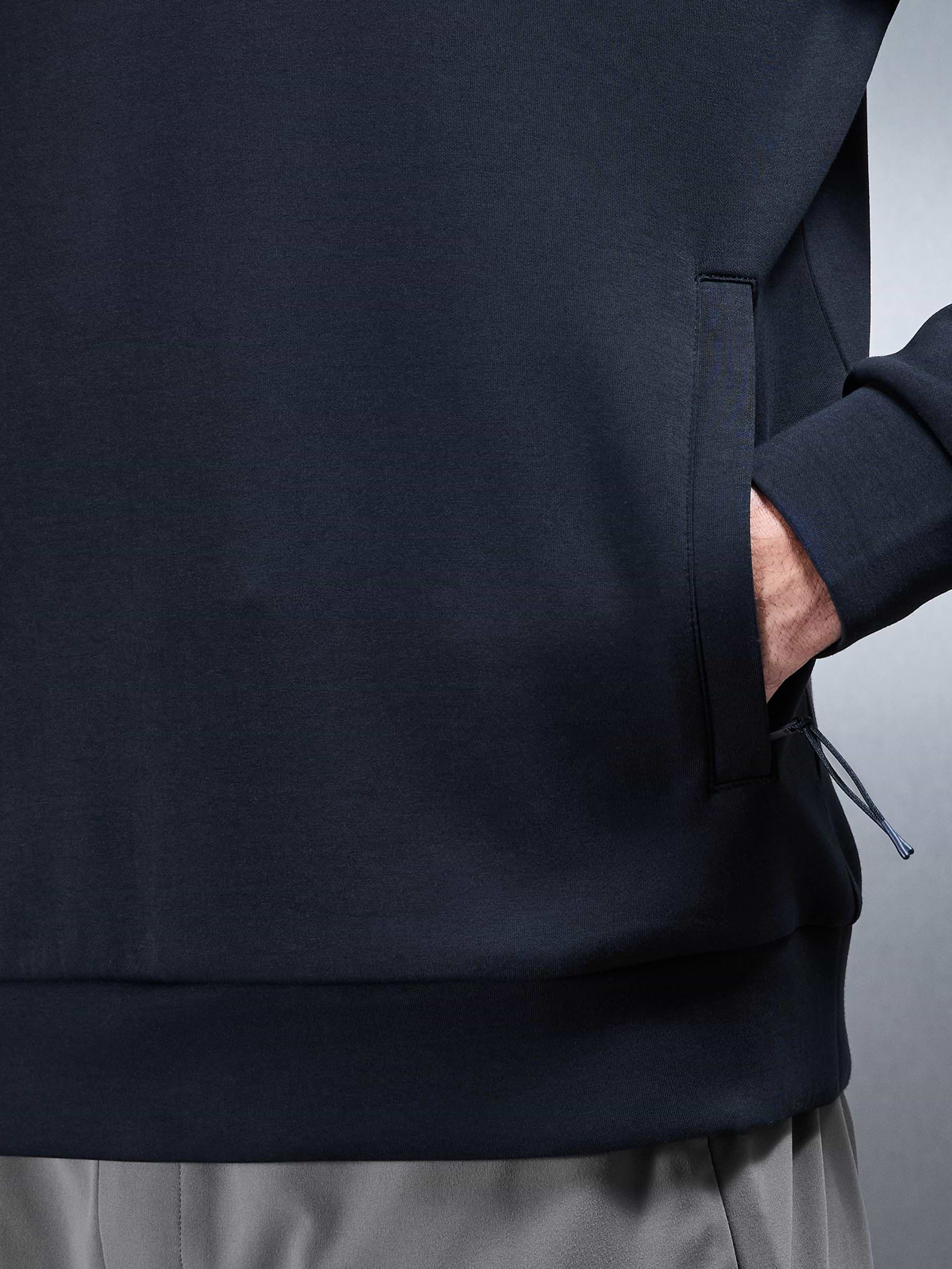 Interlock Jersey Technical Half Zip in Navy