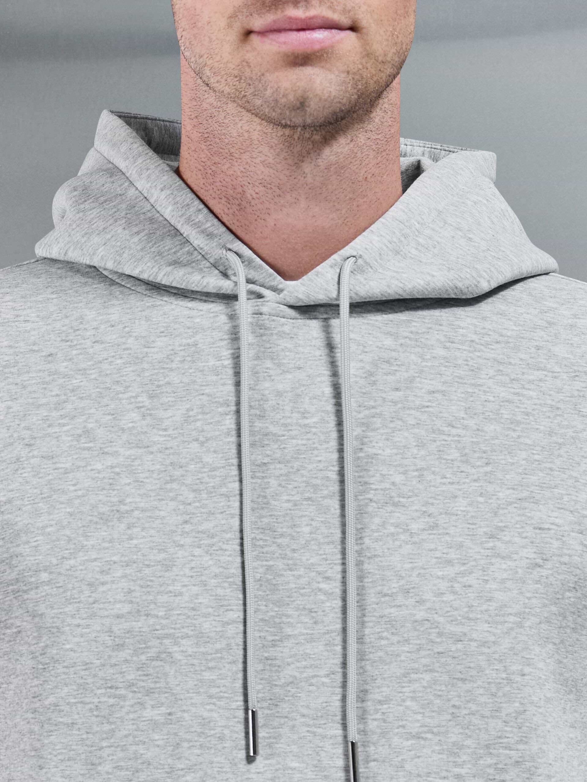 Interlock Jersey Hoodie in Marl Grey