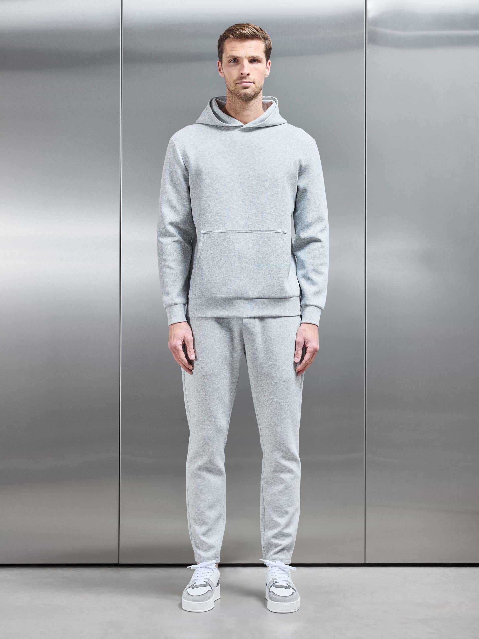 Interlock Jersey Essential Hoodie in Marl Grey