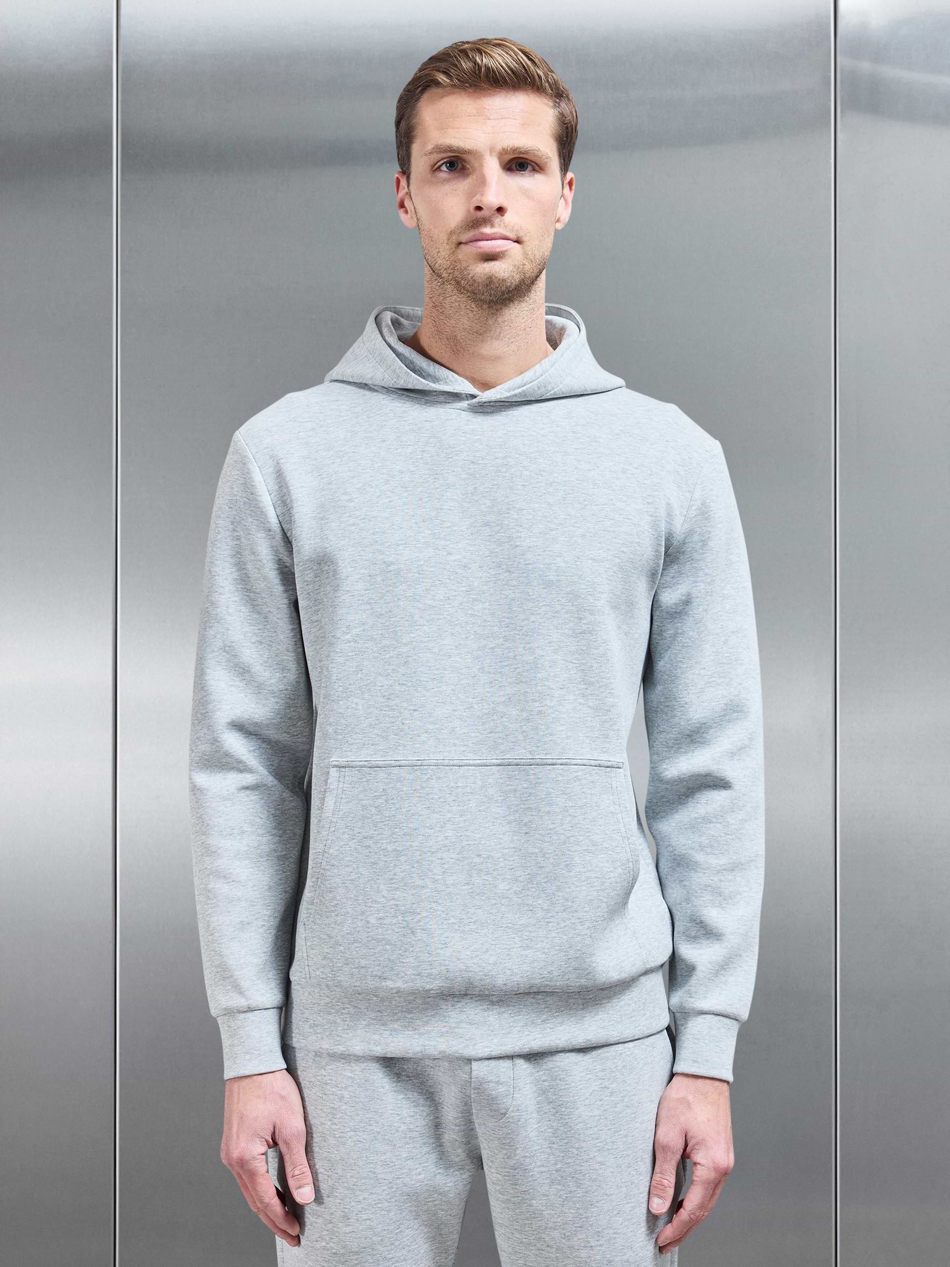 Interlock Jersey Essential Hoodie in Marl Grey