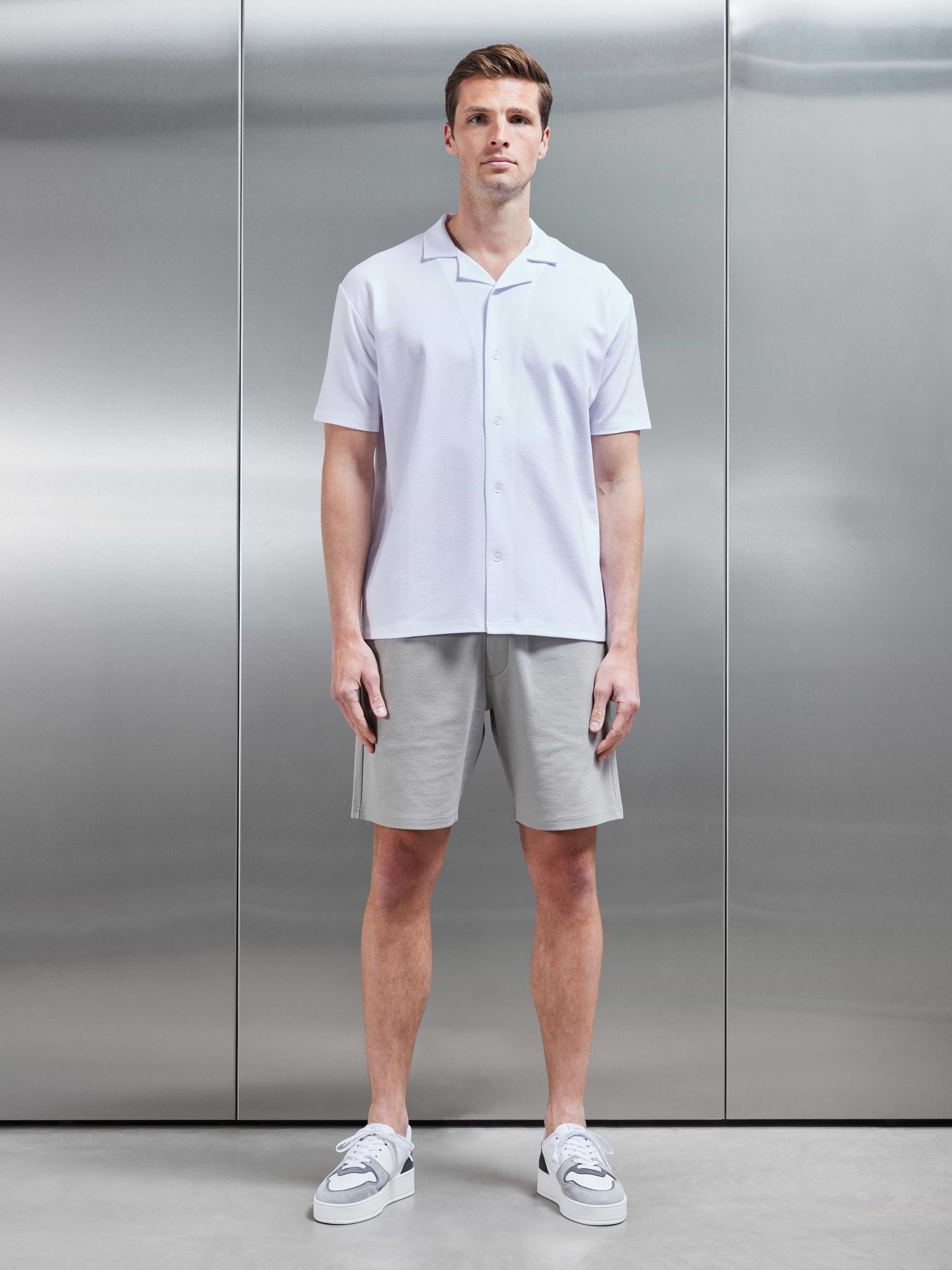 Interlock Relaxed Fit Revere Collar Shirt in White