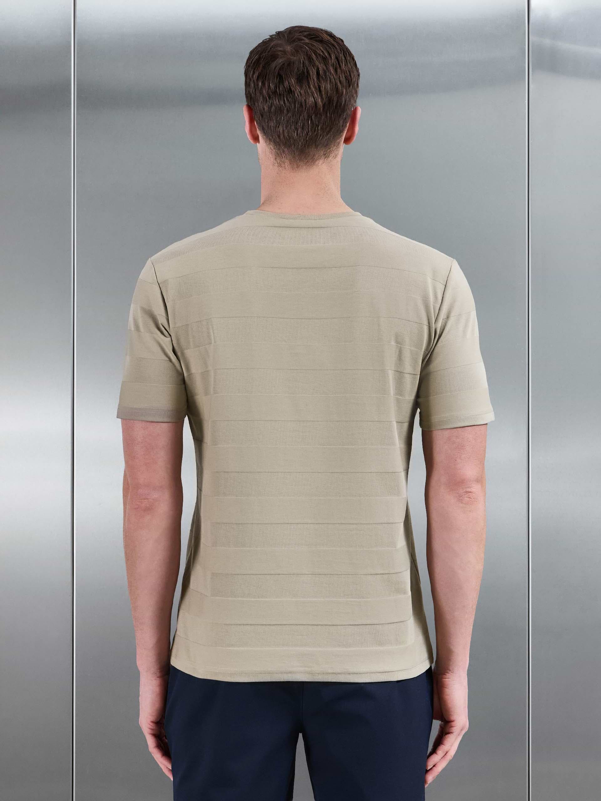 Jacquard Stripe T-Shirt in Stone