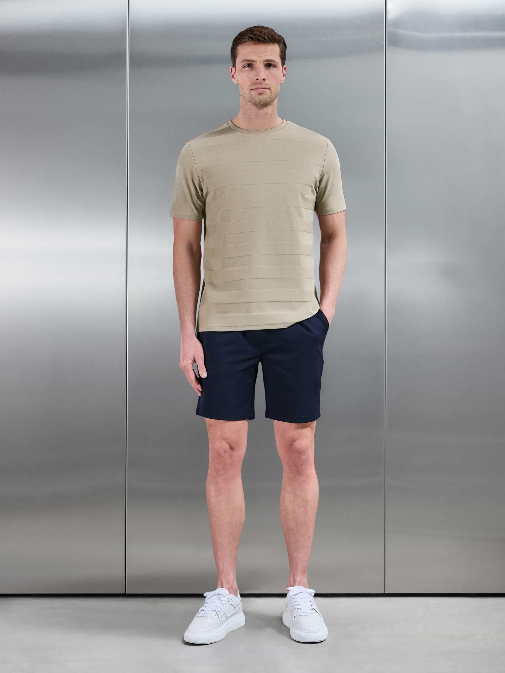 Jacquard Stripe T-Shirt in Stone