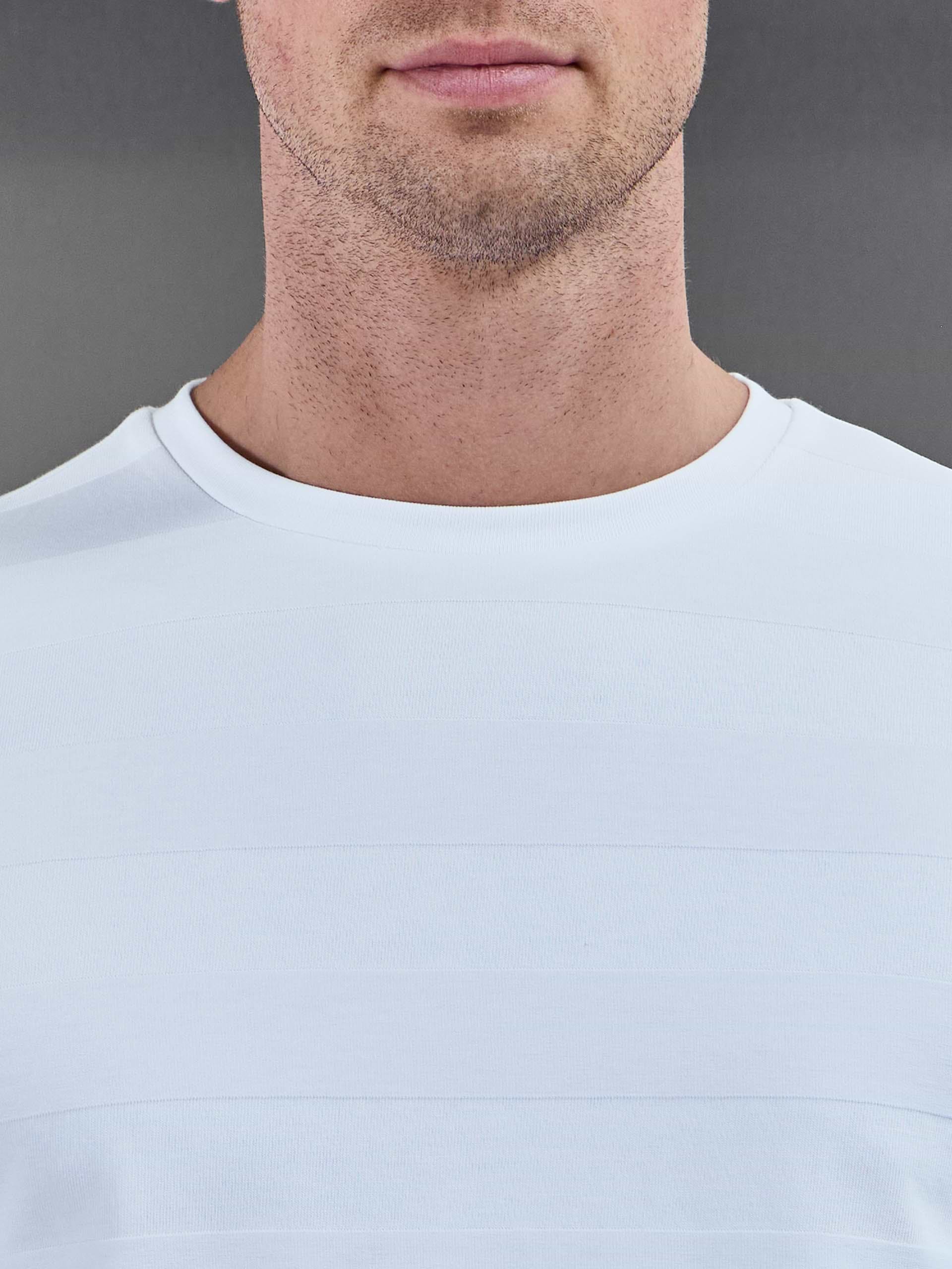 Jacquard Stripe T-Shirt in White