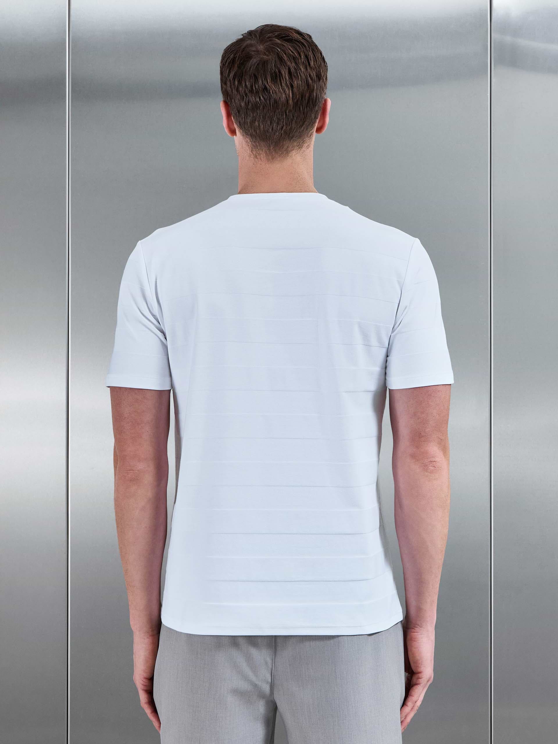 Jacquard Stripe T-Shirt in White
