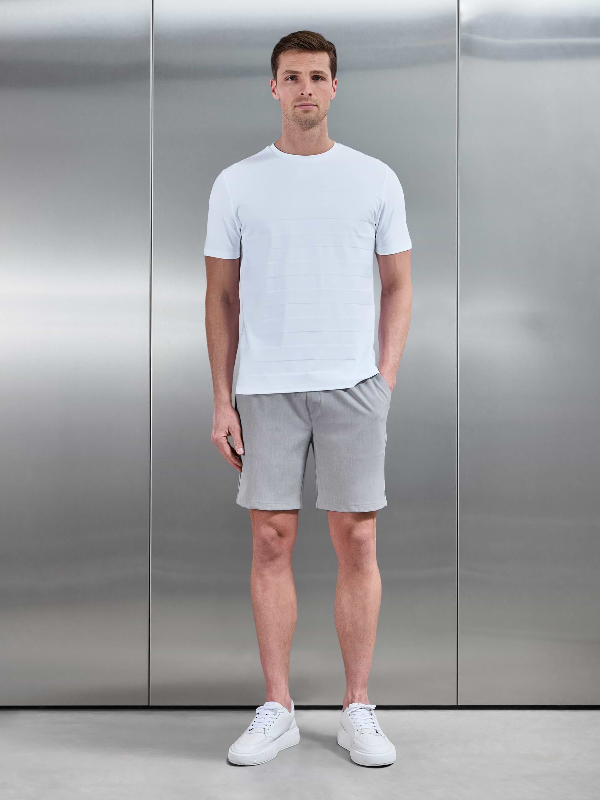 Jacquard Stripe T-Shirt in White