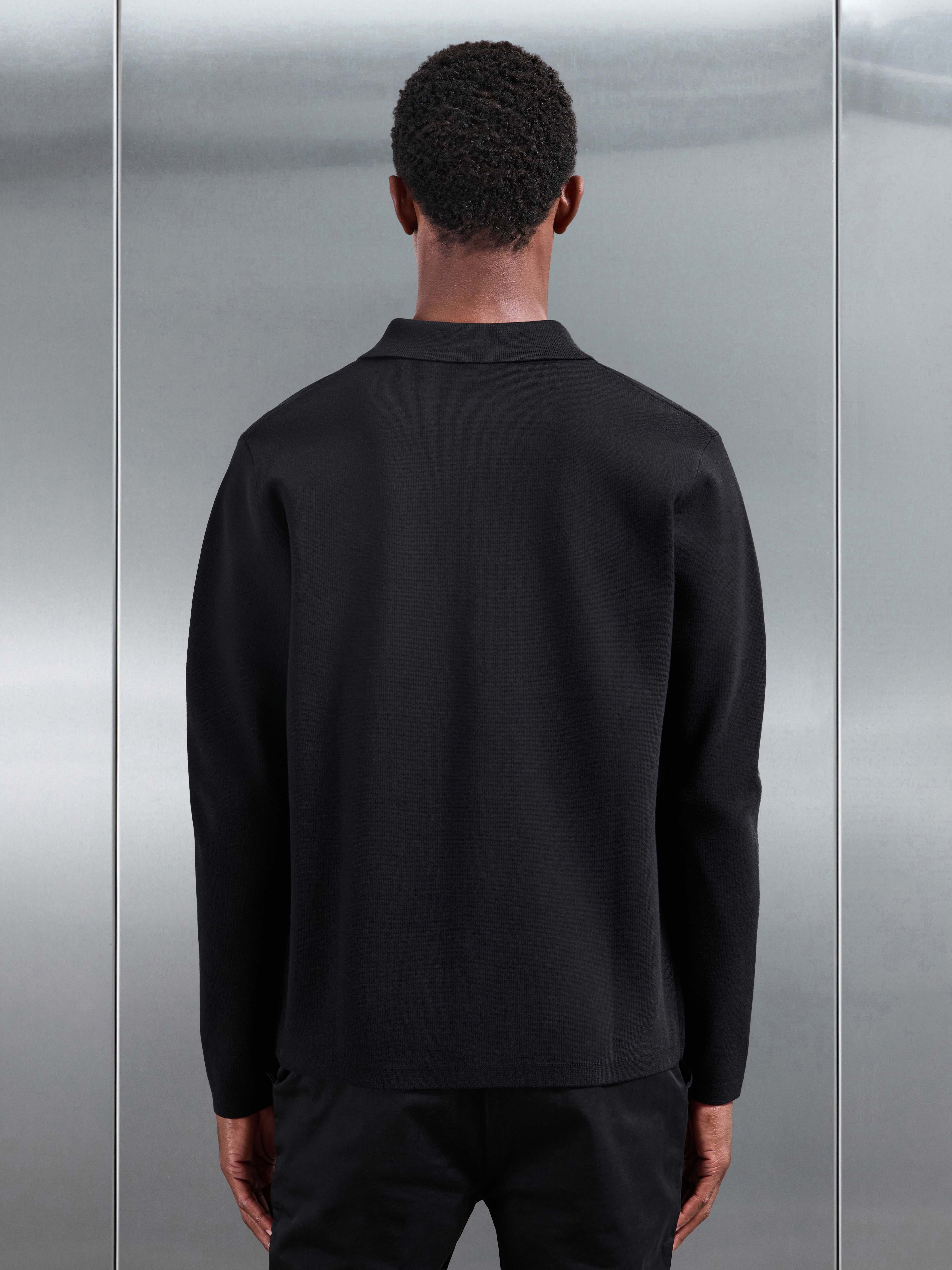 Knitted Overshirt in Black