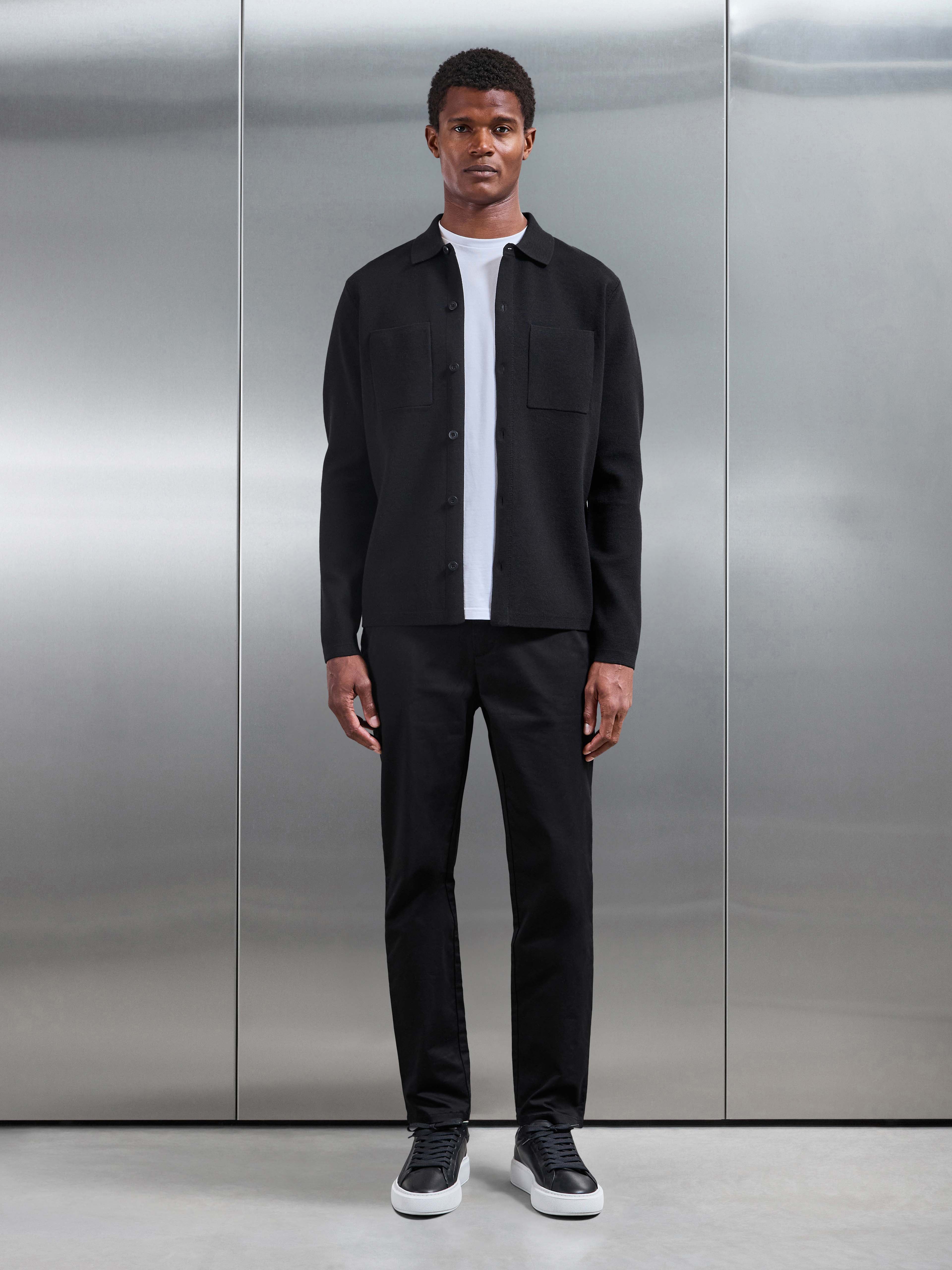 Knitted Overshirt in Black