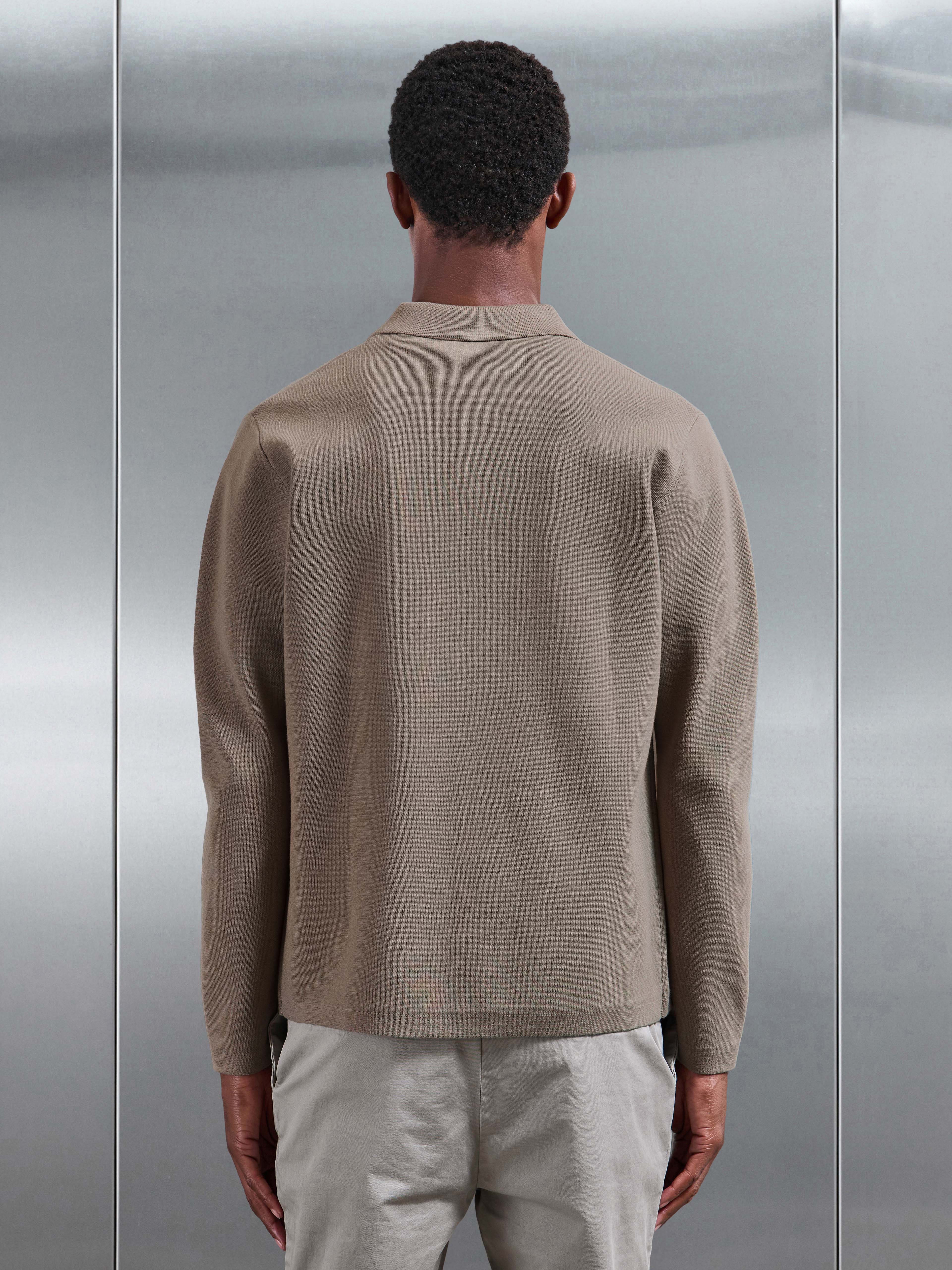 Knitted Overshirt in Taupe
