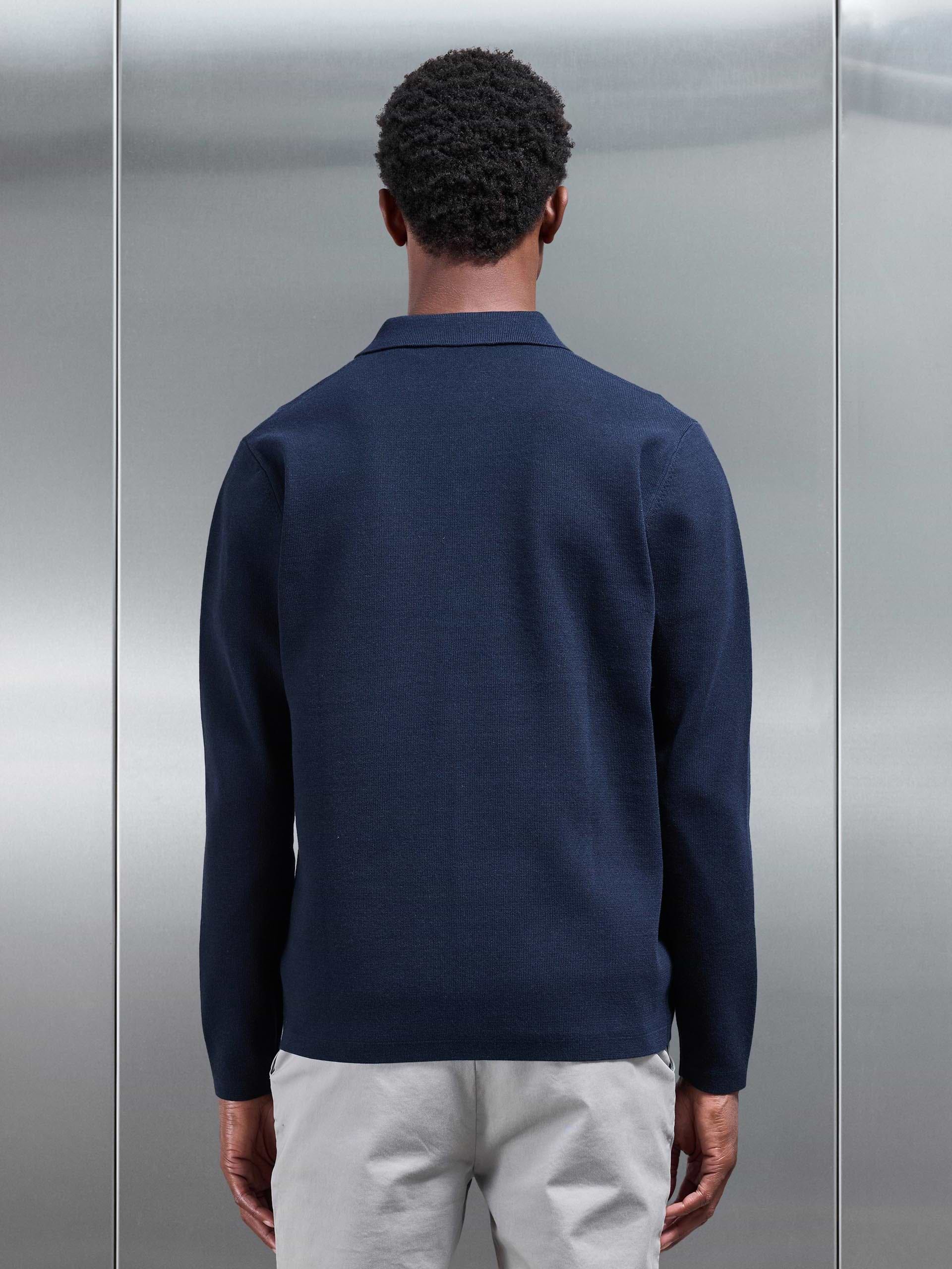 Knitted Overshirt in Navy