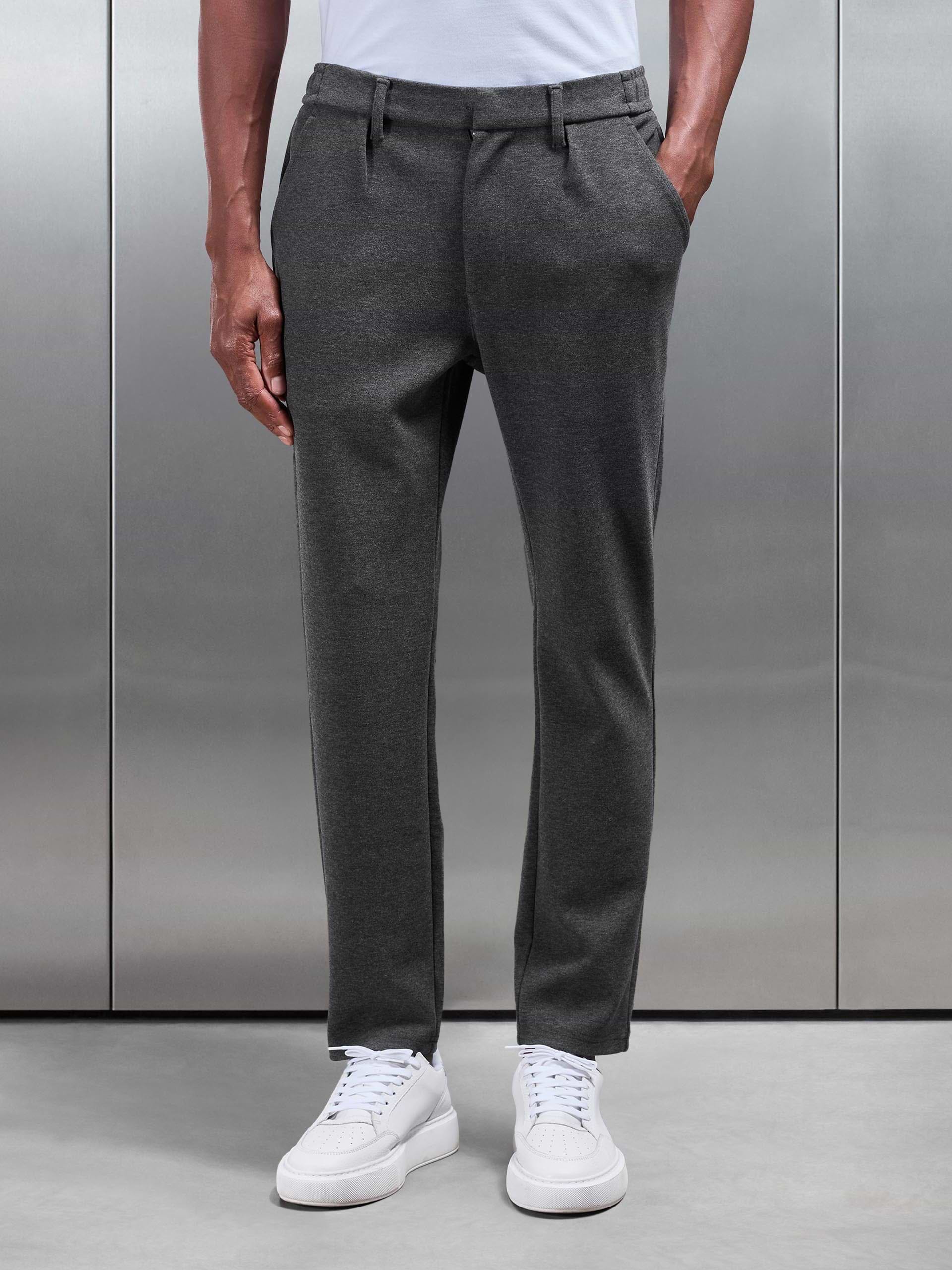 Knitted Tailored Jogger in Grey