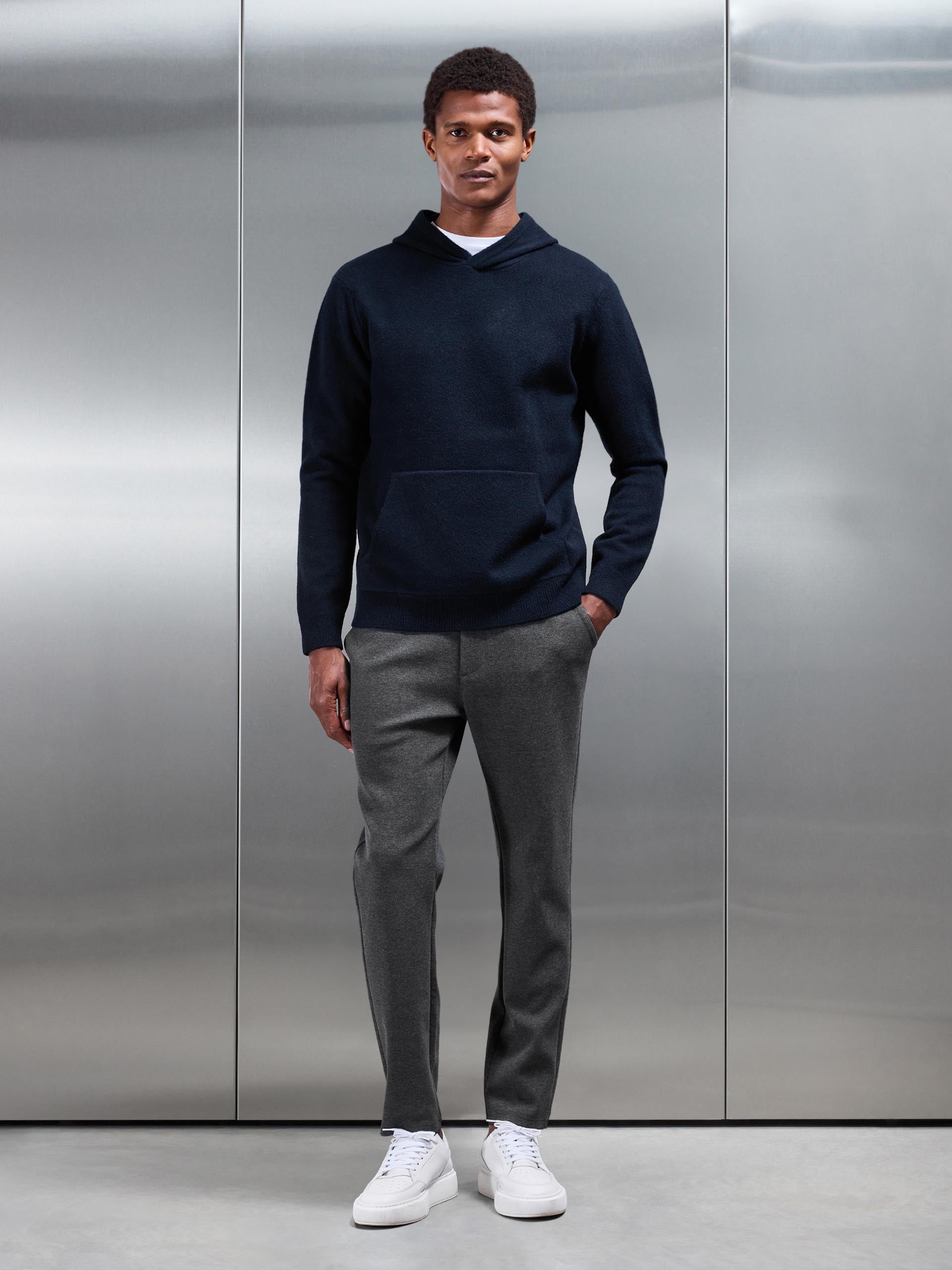 Knitted Tailored Jogger in Grey