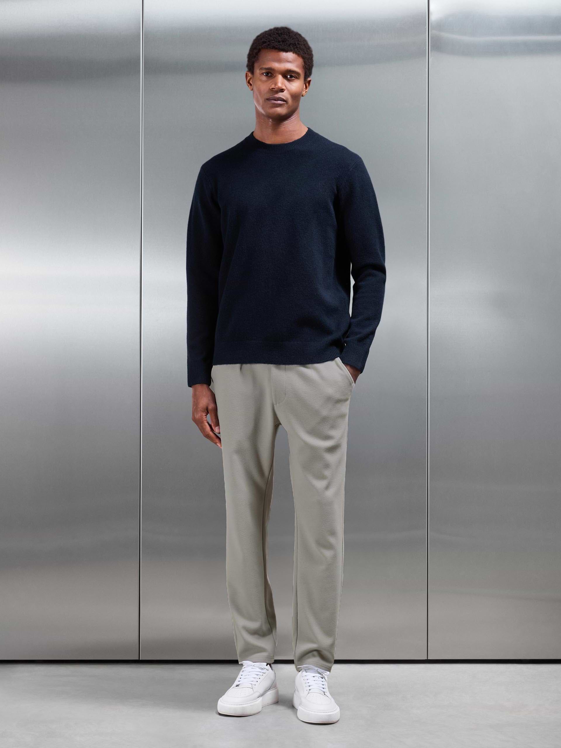Knitted Tailored Jogger in Stone