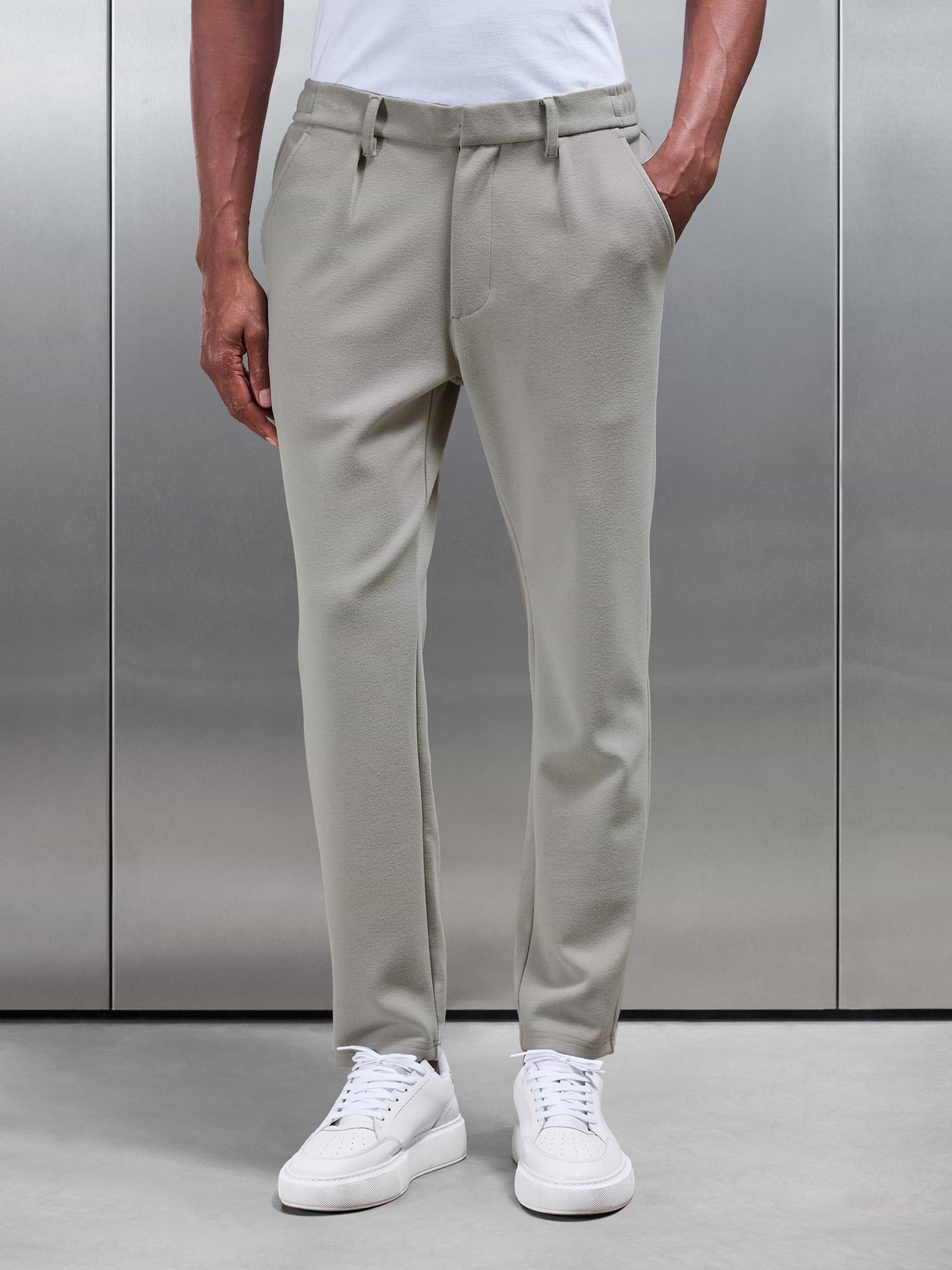 Knitted Tailored Jogger in Stone