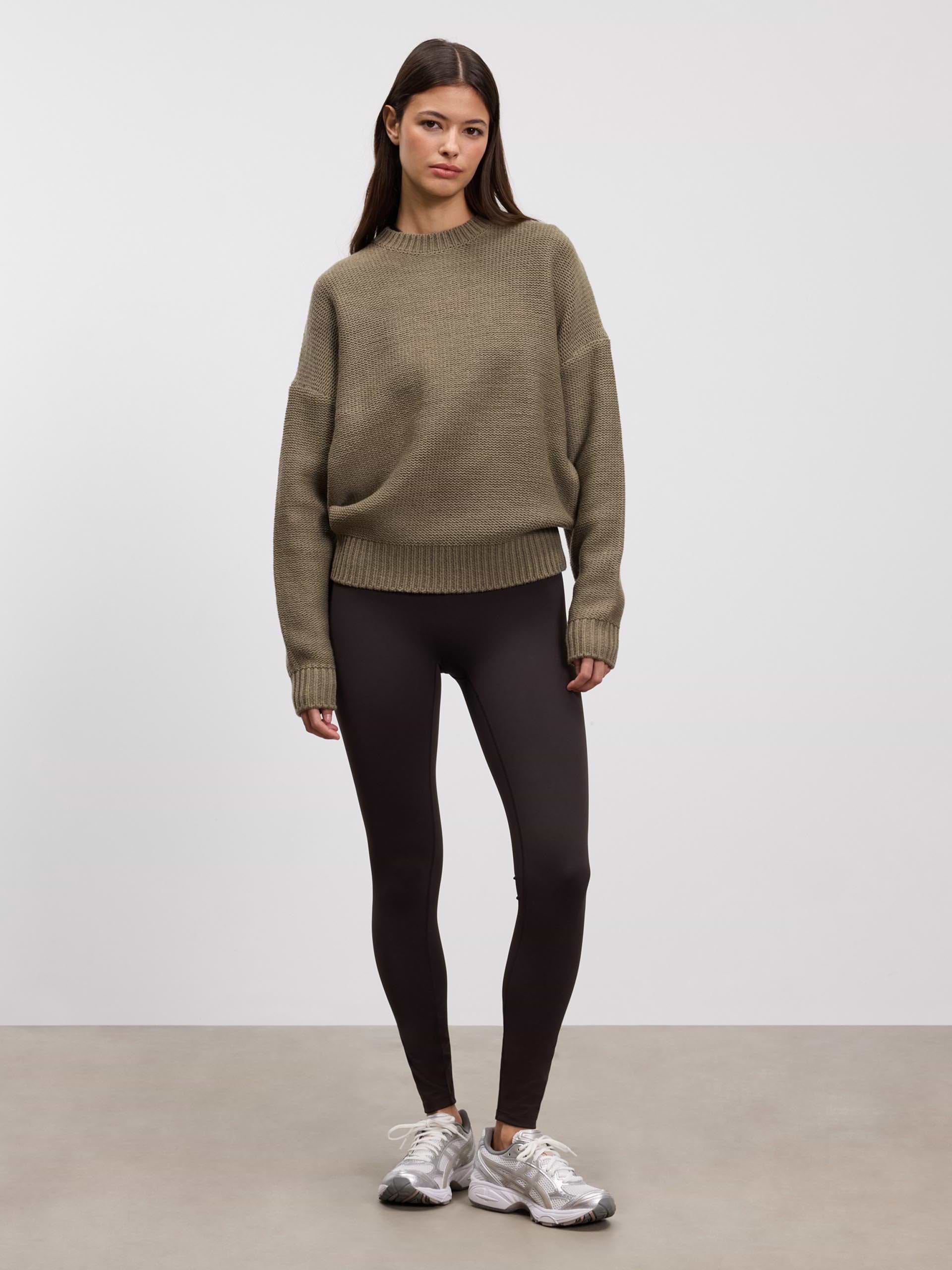 Womens Knitted Sweatshirt in Stone