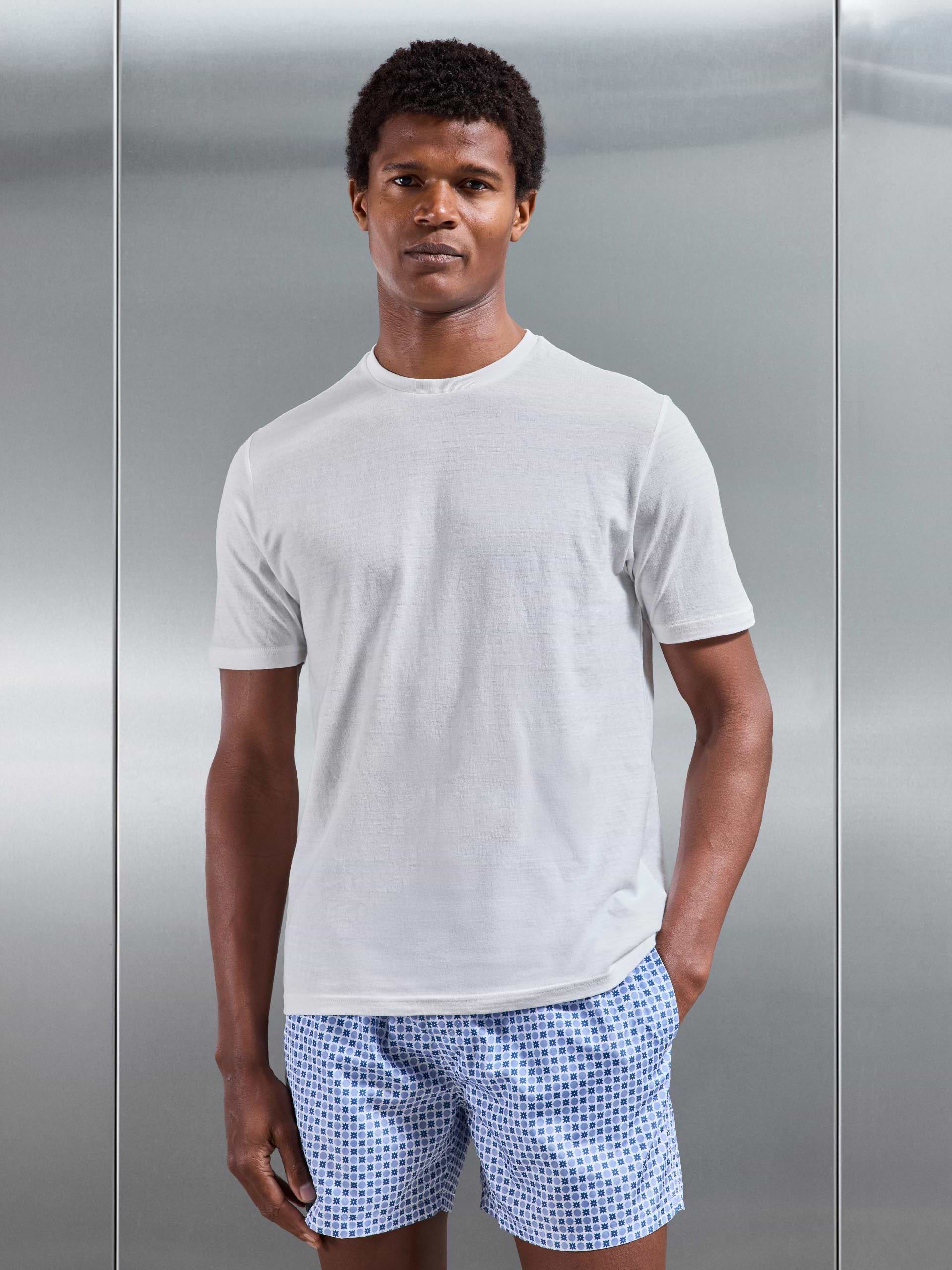 Linen Blend T-Shirt in White