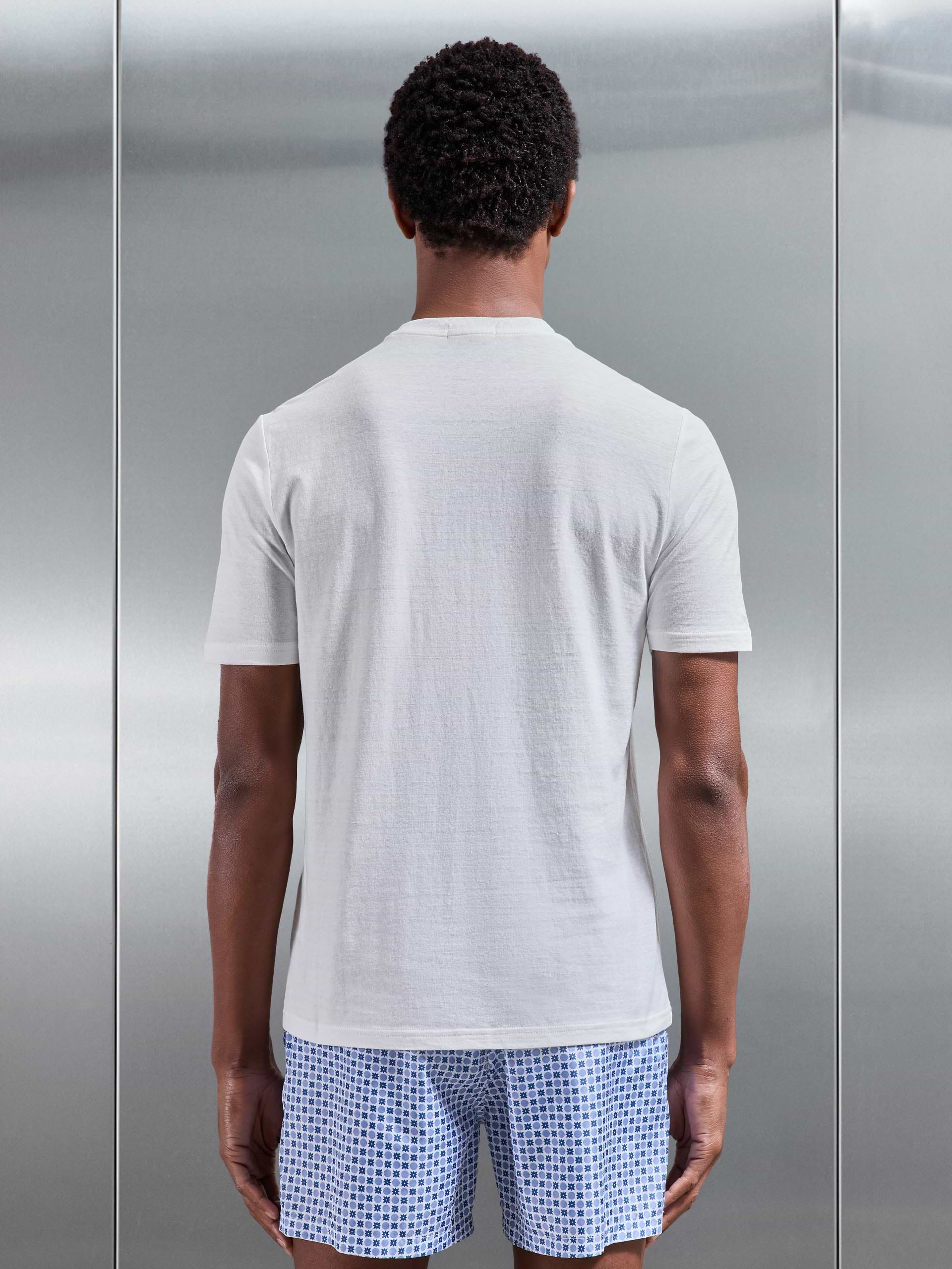 Linen Blend T-Shirt in White