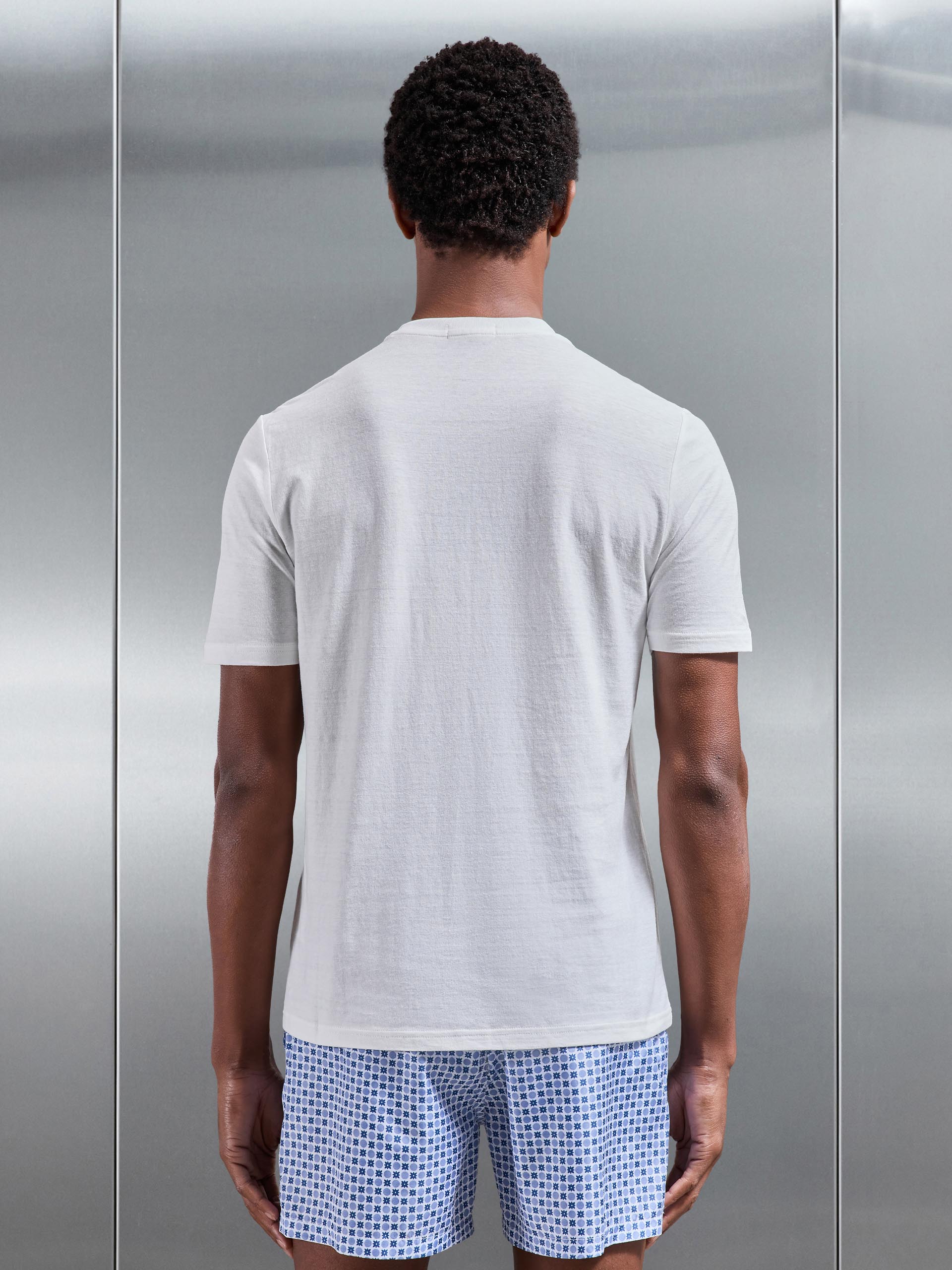 Linen Blend T-Shirt in White
