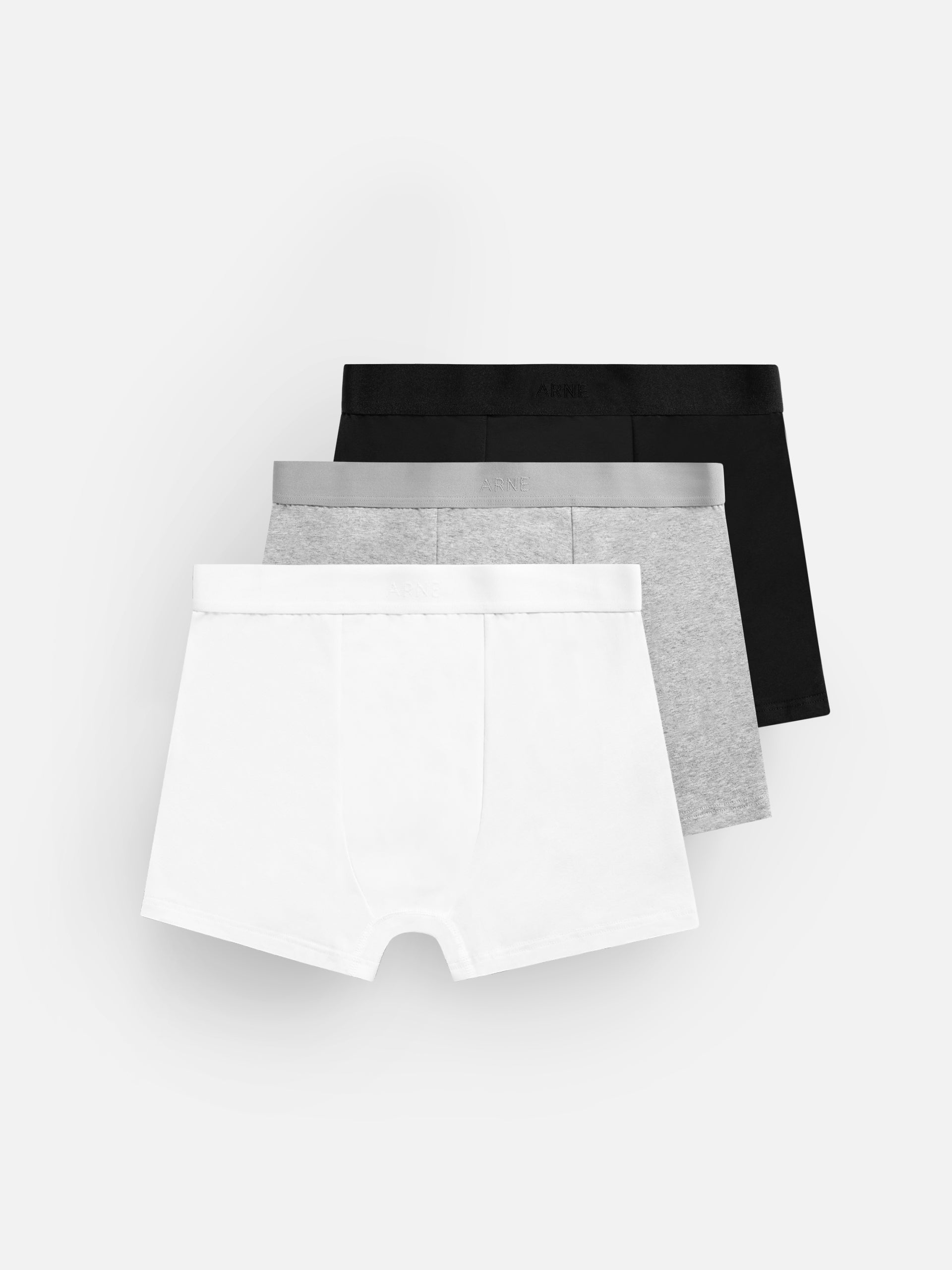 3 Pack Boxers in Black White Marl Grey