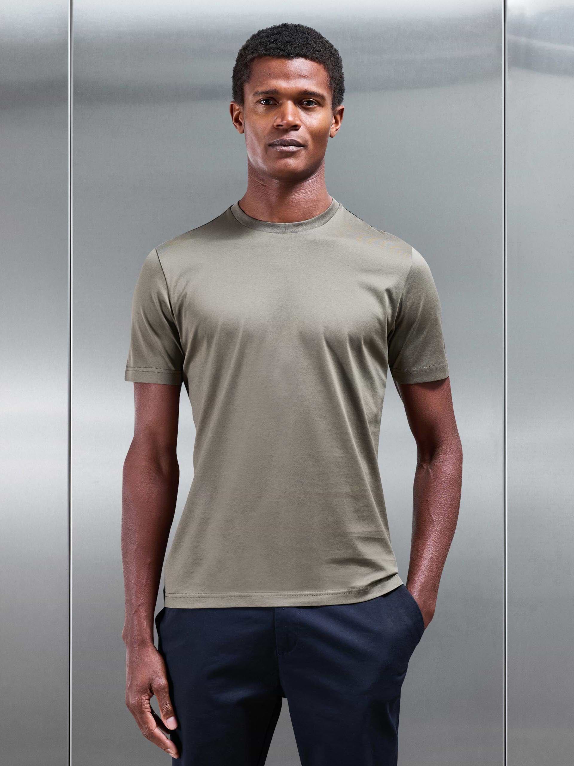 Mercerised T-Shirt in Sage