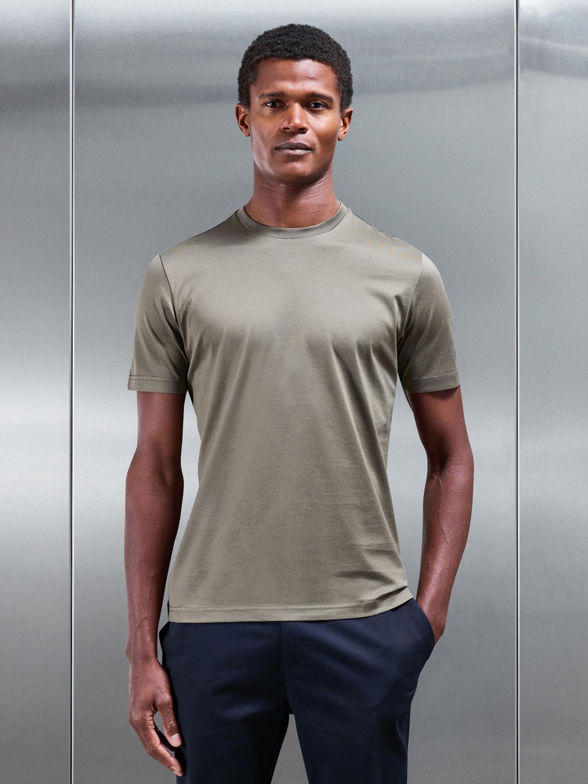 Mercerised T-Shirt in Sage