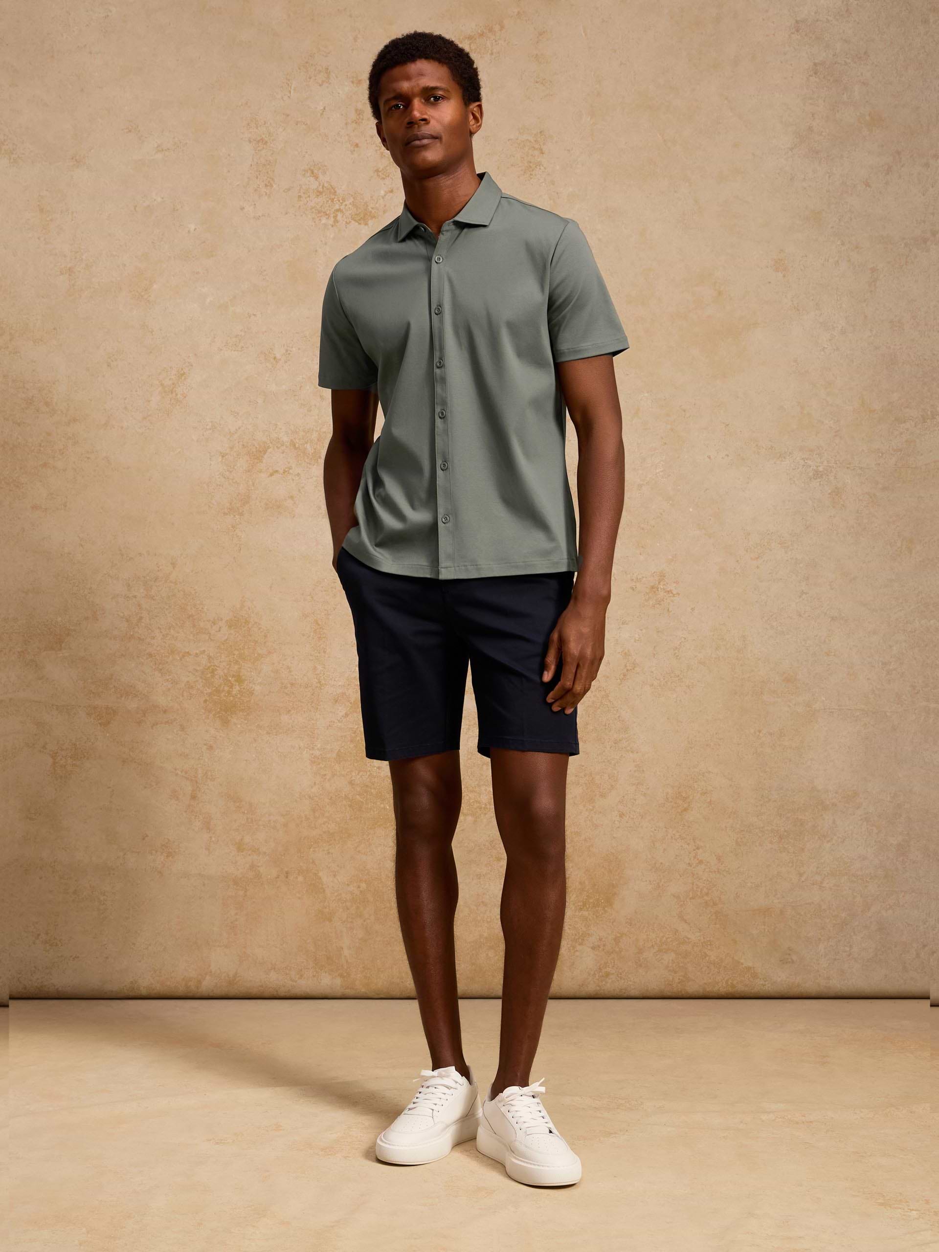 Mercerised Interlock Shirt in Sage