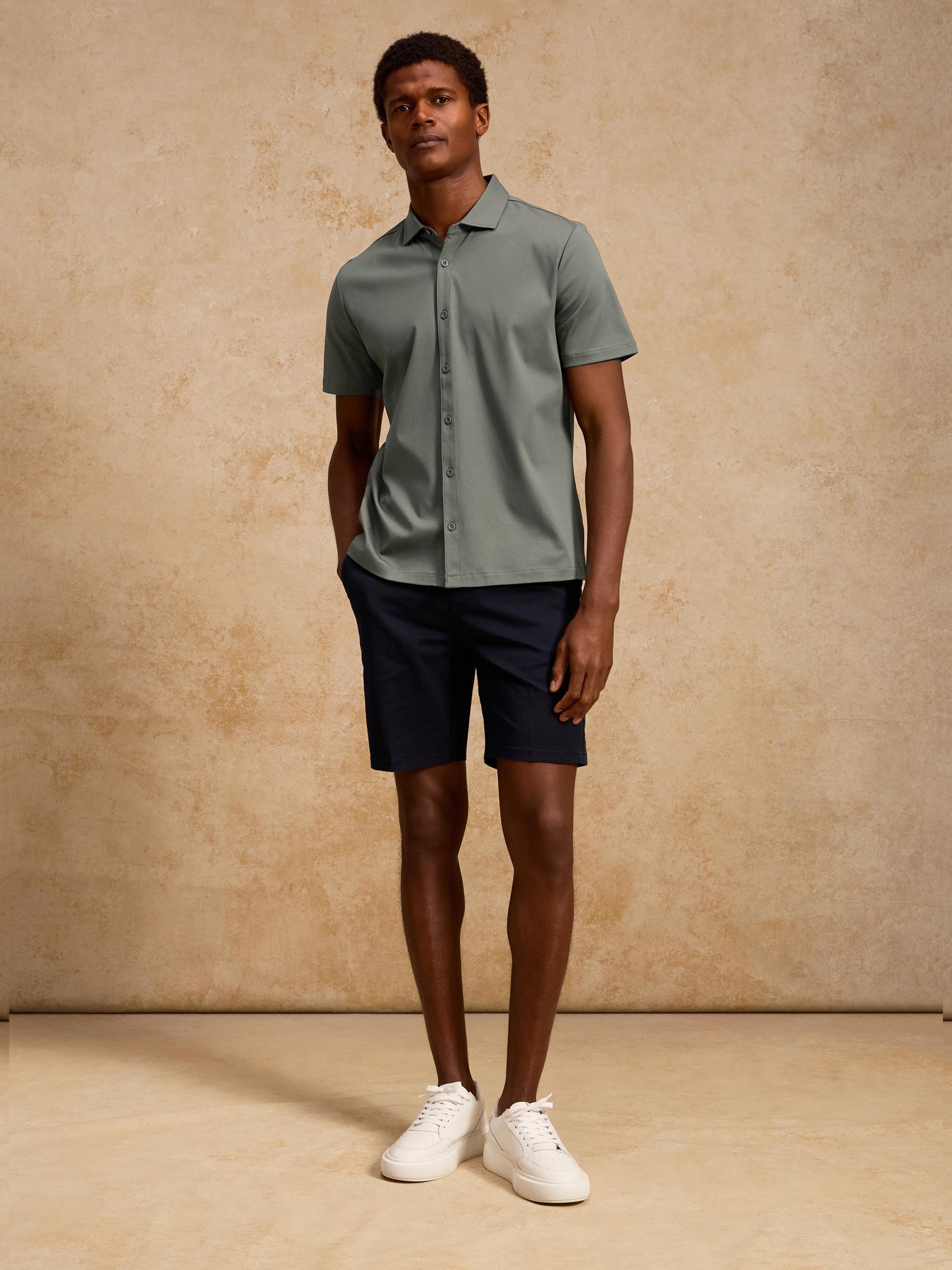 Mercerised Interlock Shirt in Sage