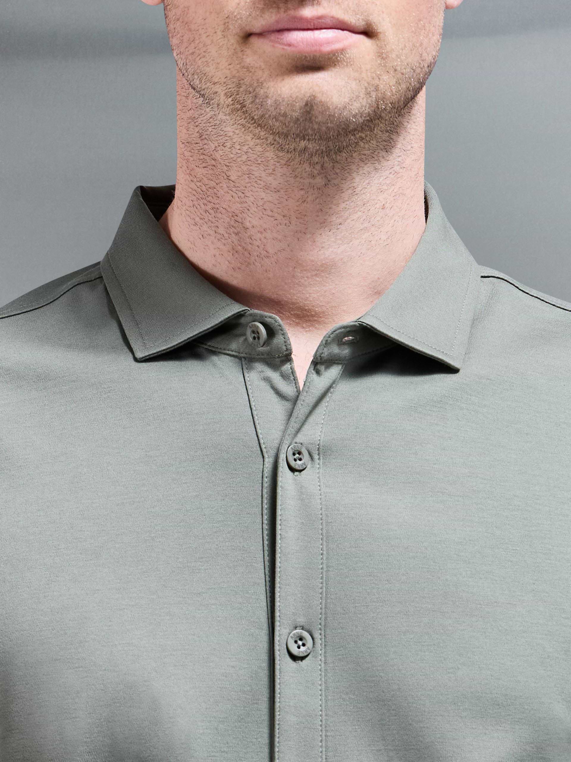 Mercerised Interlock Shirt in Sage