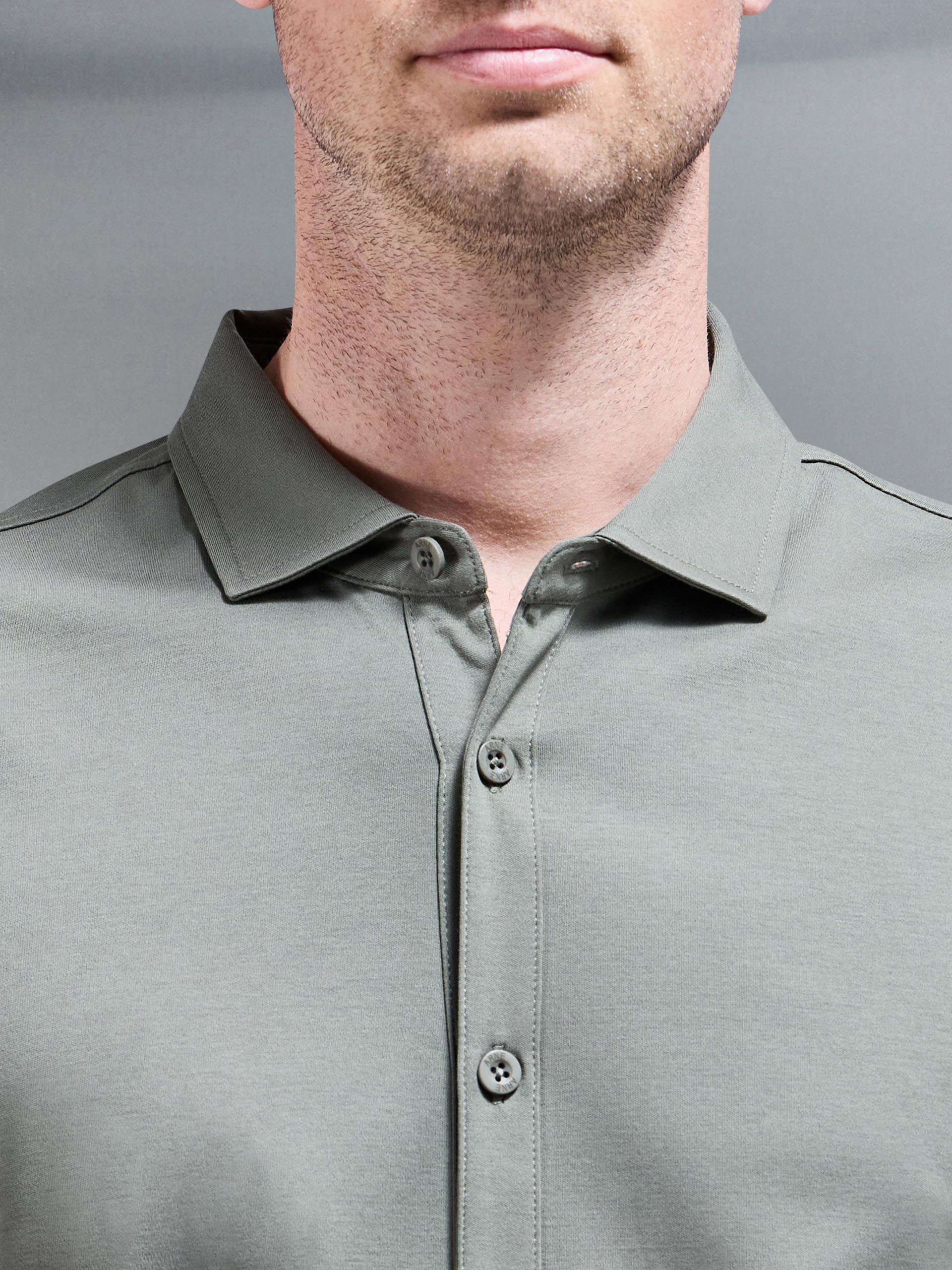 Mercerised Interlock Shirt in Sage