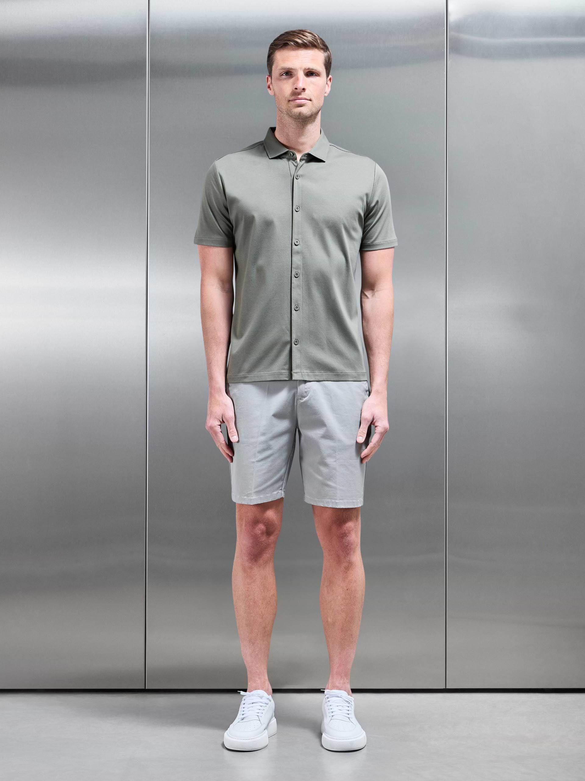 Mercerised Interlock Shirt in Sage