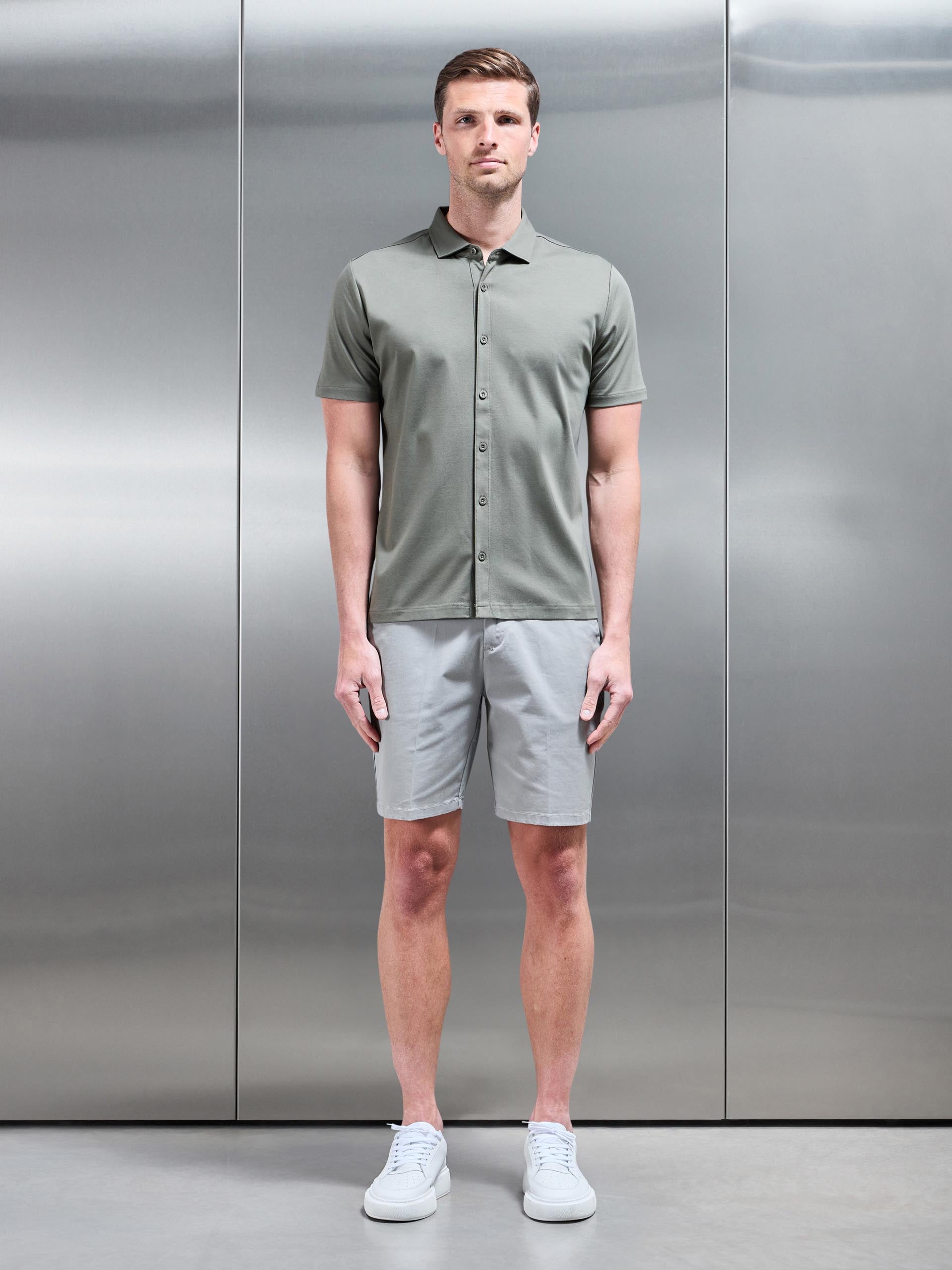 Mercerised Interlock Shirt in Sage