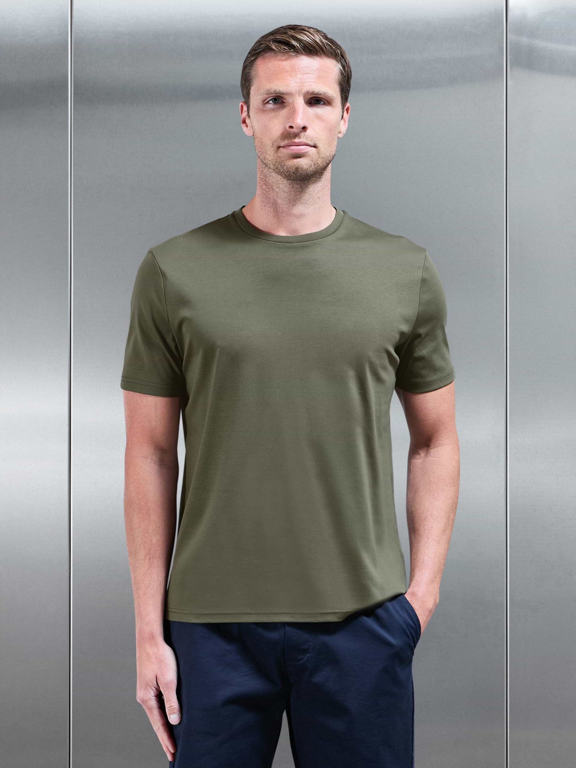 Mercerised Interlock T-Shirt in Sage