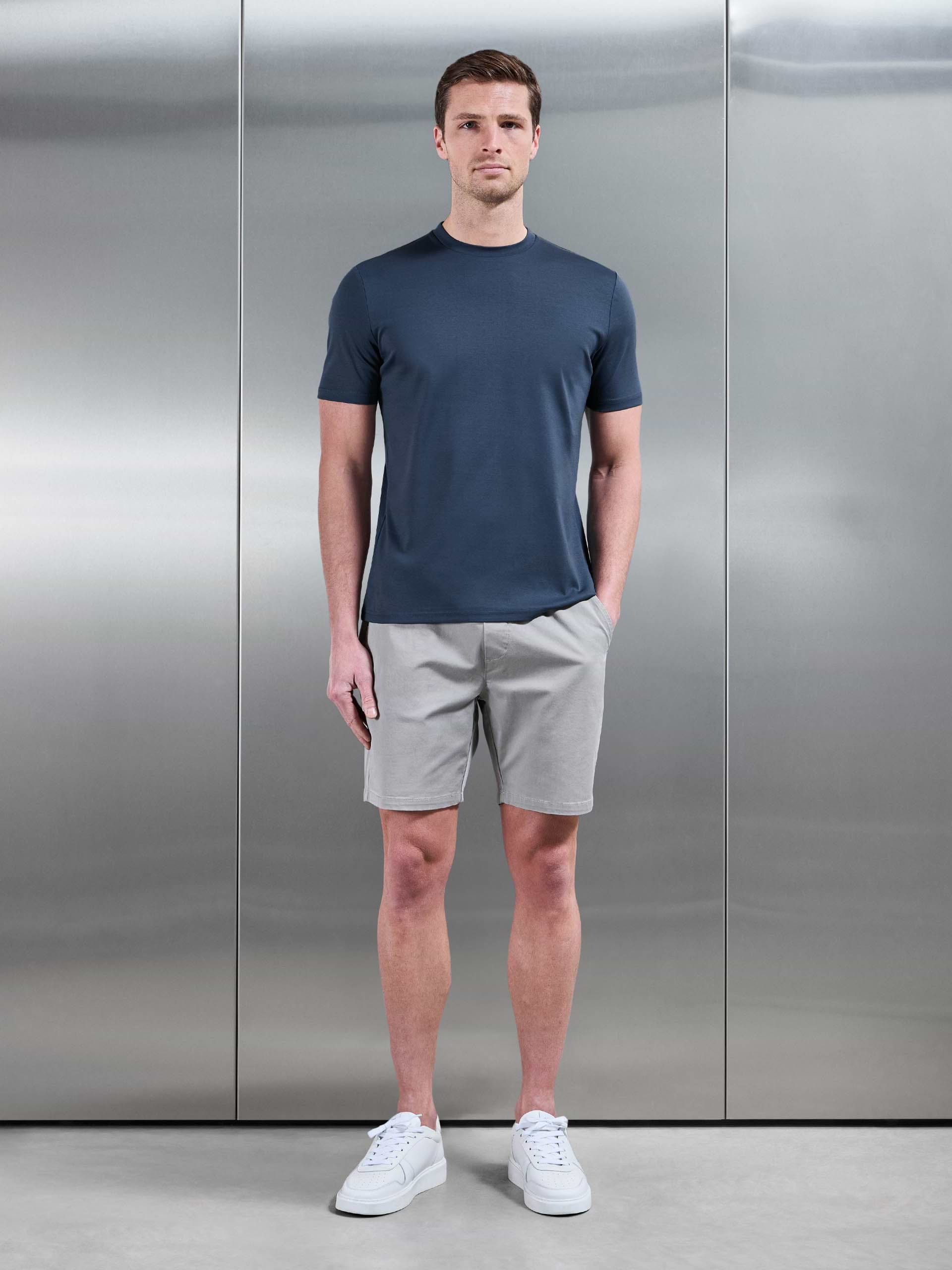 Mercerised Interlock T-Shirt in Steel Blue