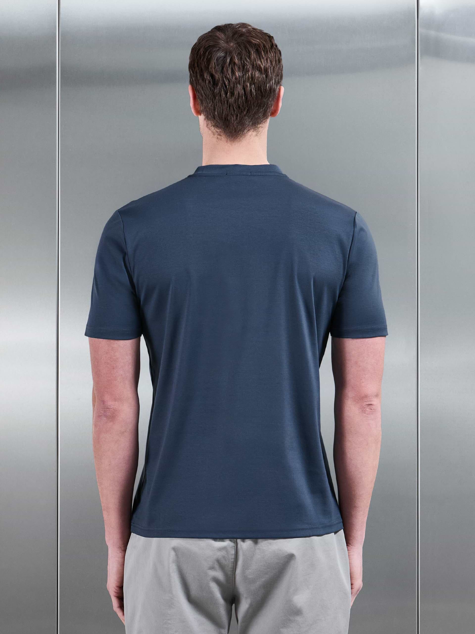 Mercerised Interlock T-Shirt in Steel Blue