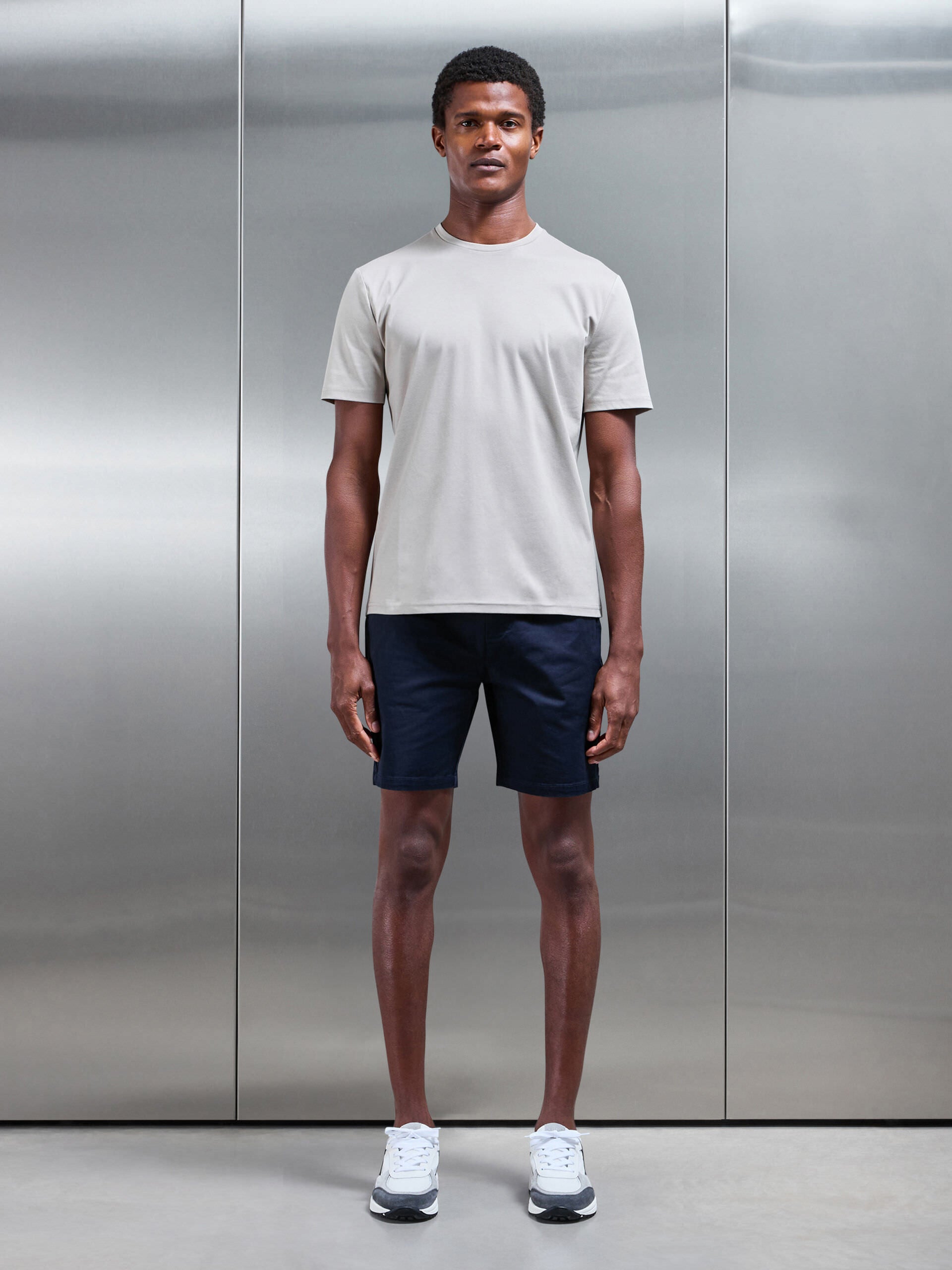 Mercerised Interlock T-Shirt in Stone