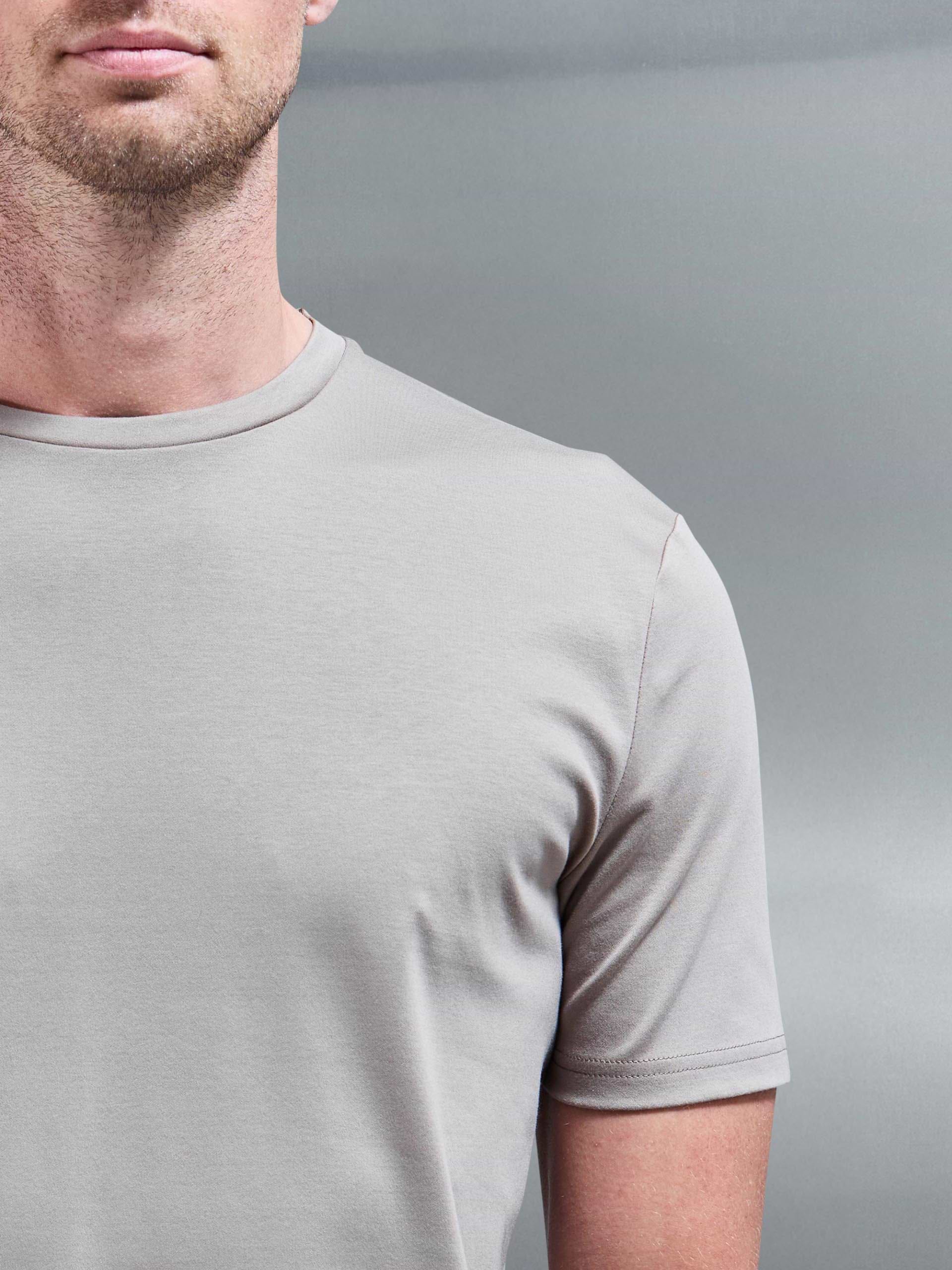 Mercerised Interlock T-Shirt in Taupe