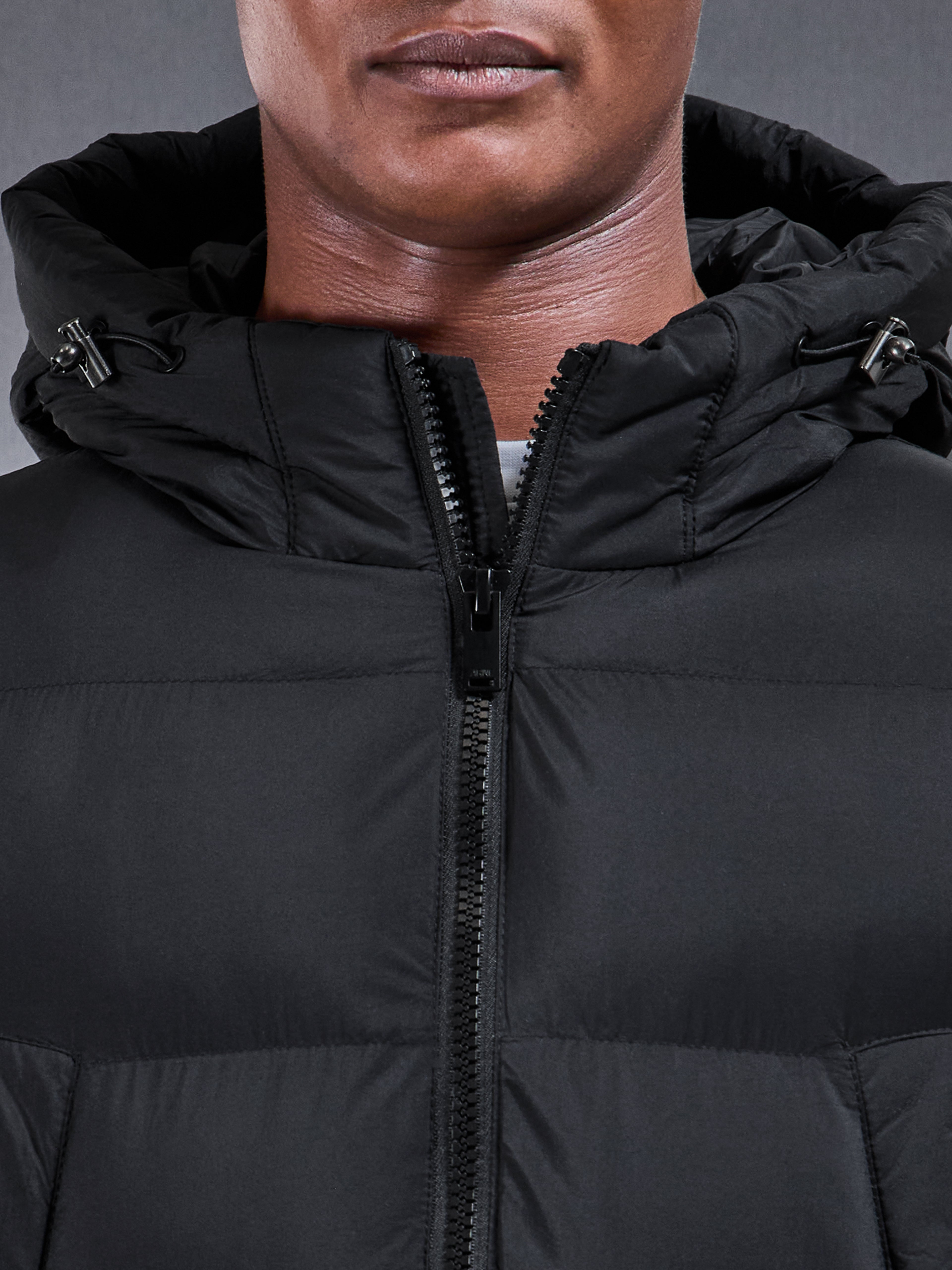 Mid Length Puffer Parka in Black