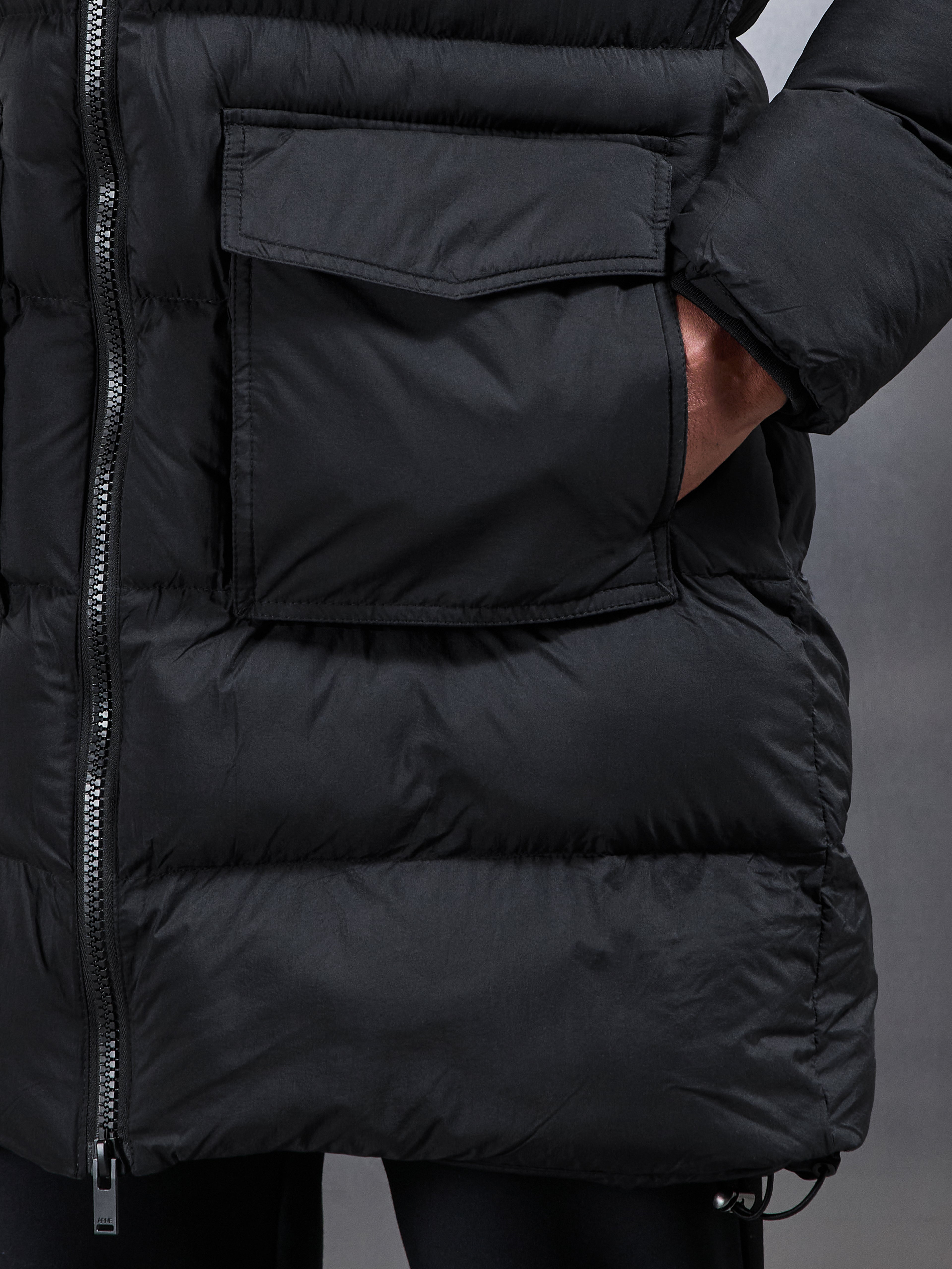Mid Length Puffer Parka in Black