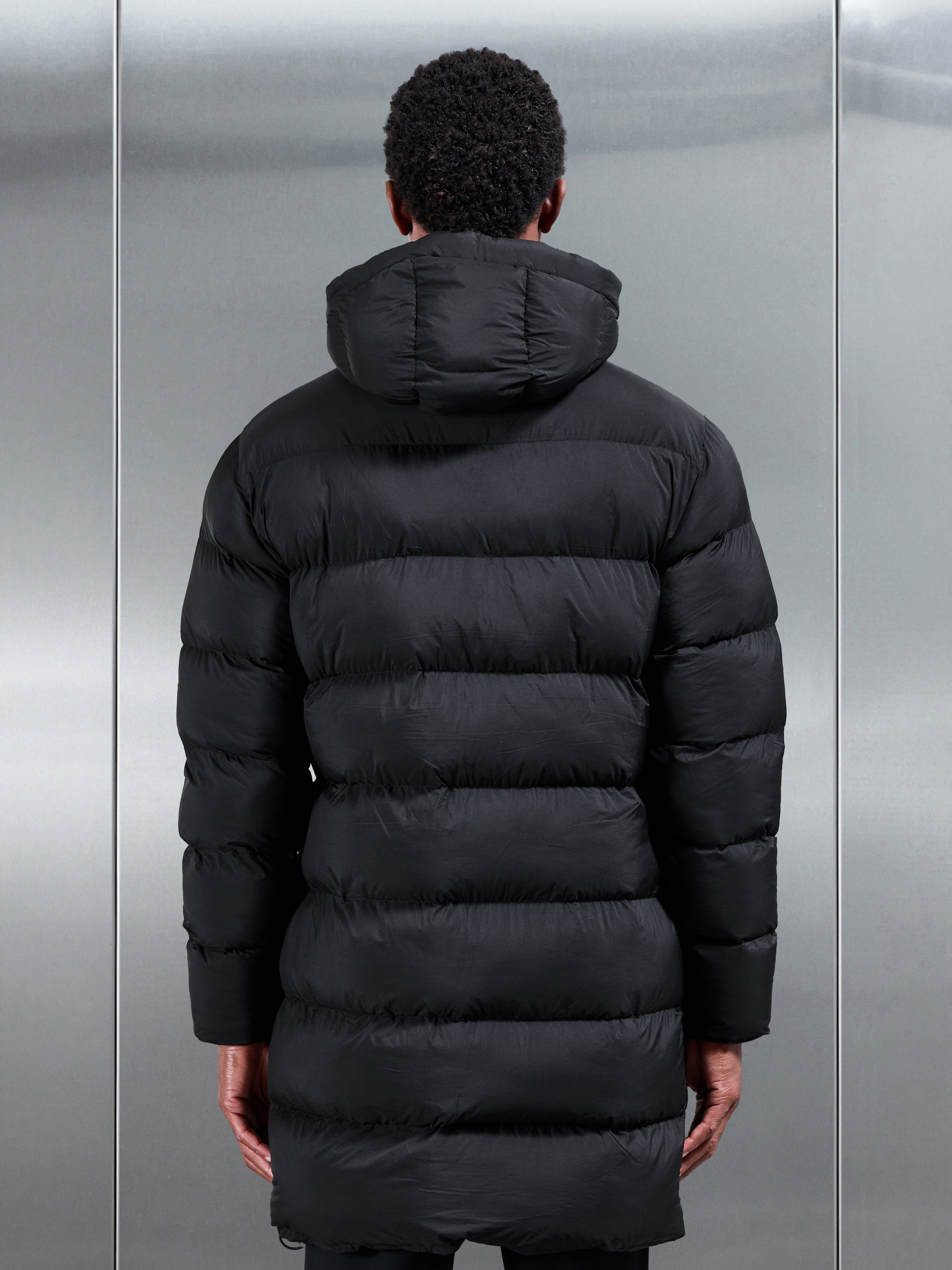 Mid Length Puffer Parka in Black