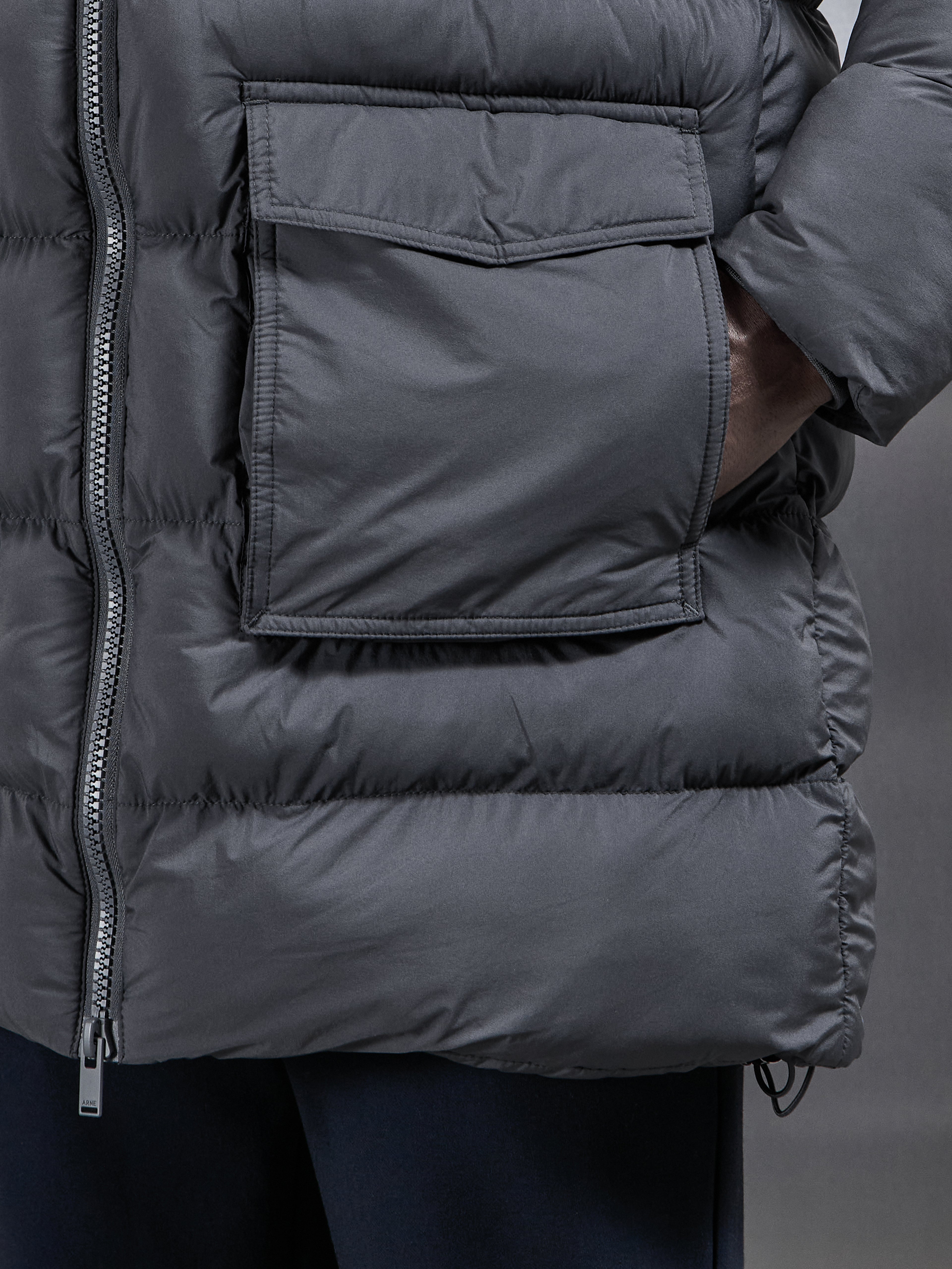 Mid Length Puffer Parka in Grey