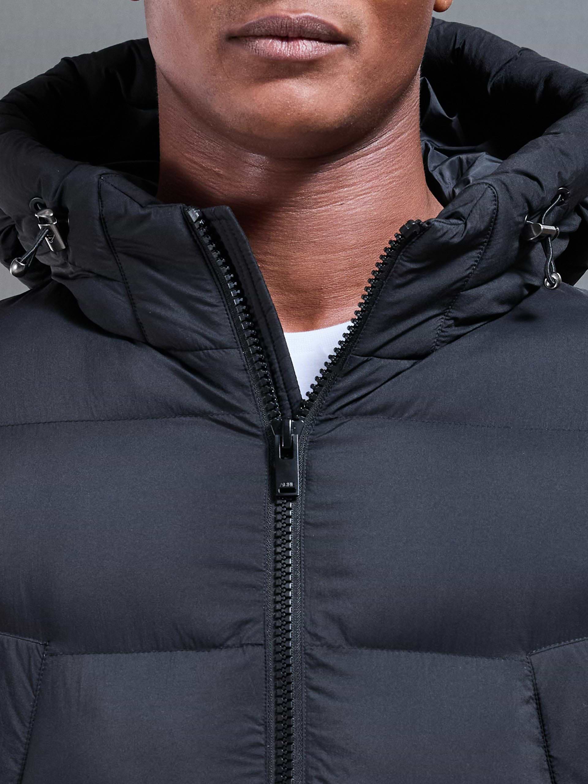 Mid Length Puffer Parka in Black